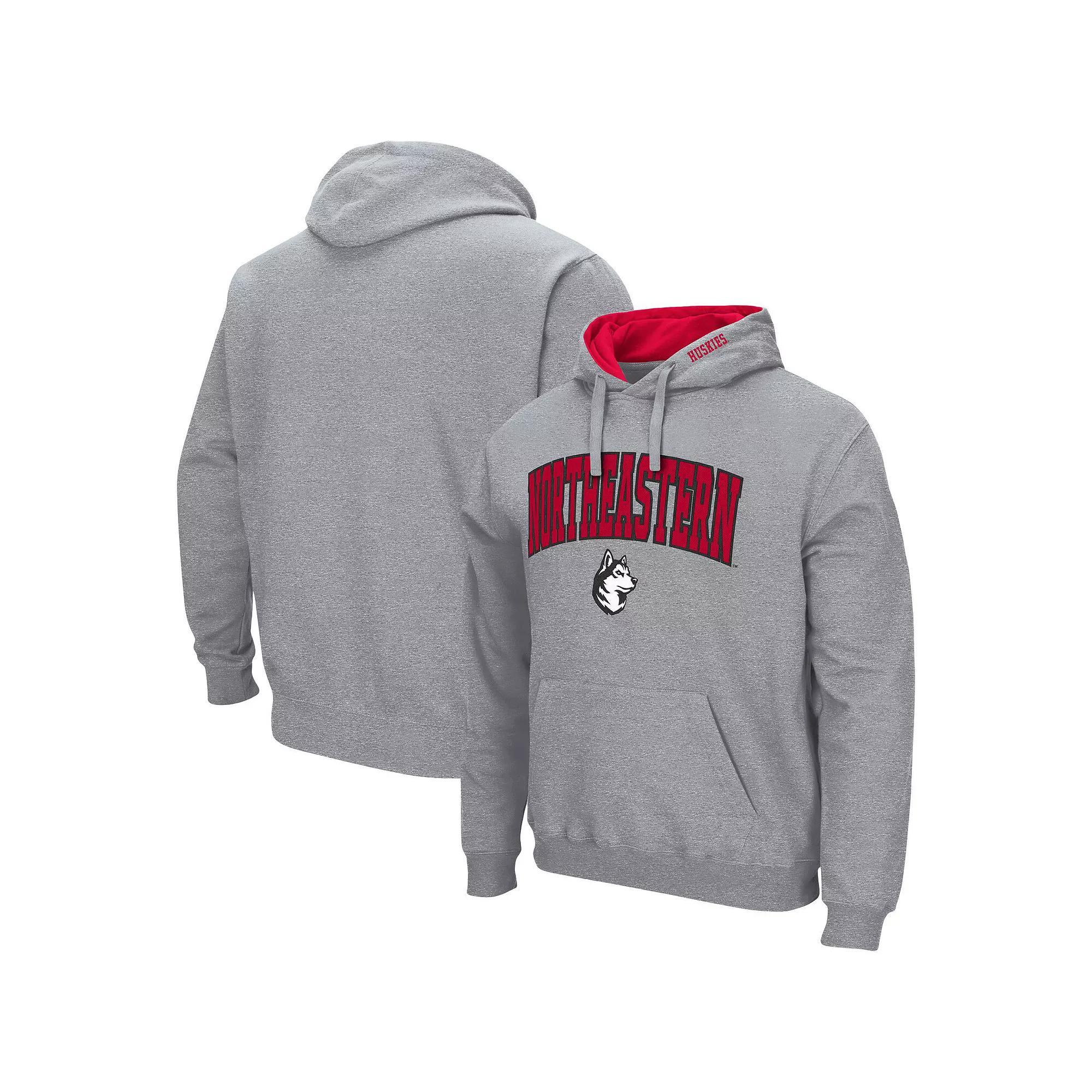 Men's Colosseum Heather Gray Arizona Wildcats Arch & Logo 3.0 Pullover Hoodie, Size: 2XL, Grey Product Image