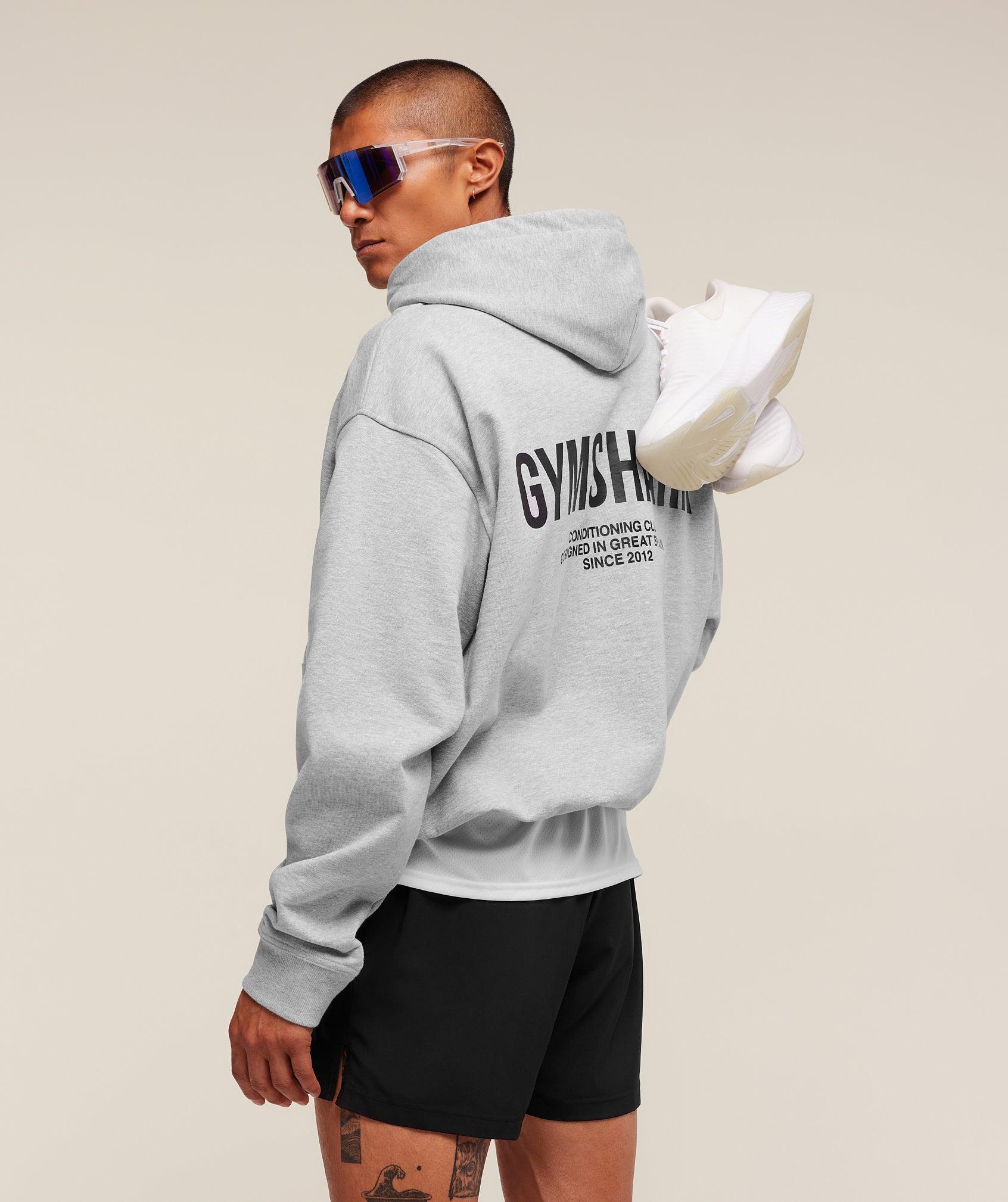 Gymshark Conditioning Club Hoodie - Light Grey Core Marl Male Product Image