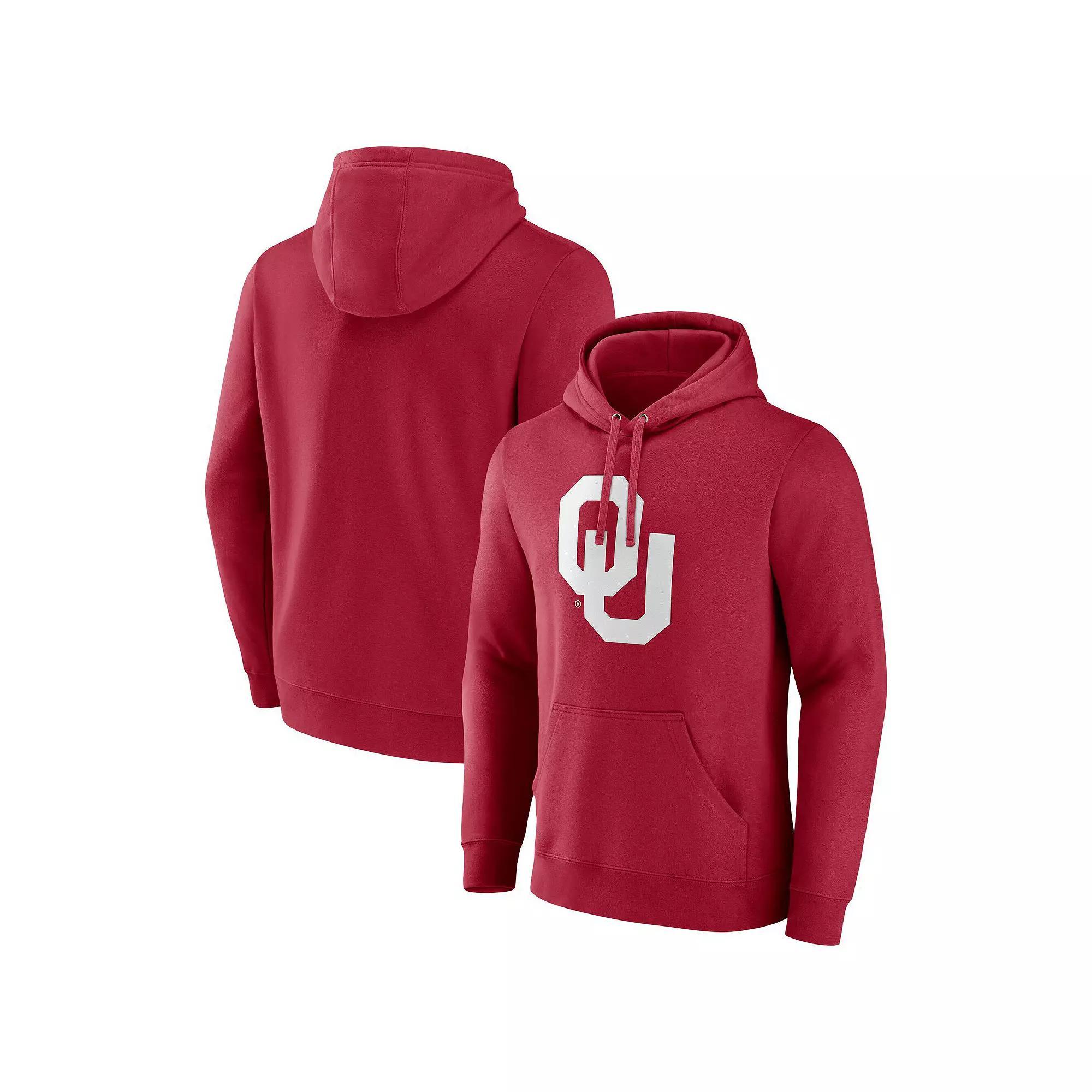 Men's Fanatics Crimson Oklahoma Sooners Applique Fleece Pullover Hoodie,  Product Image