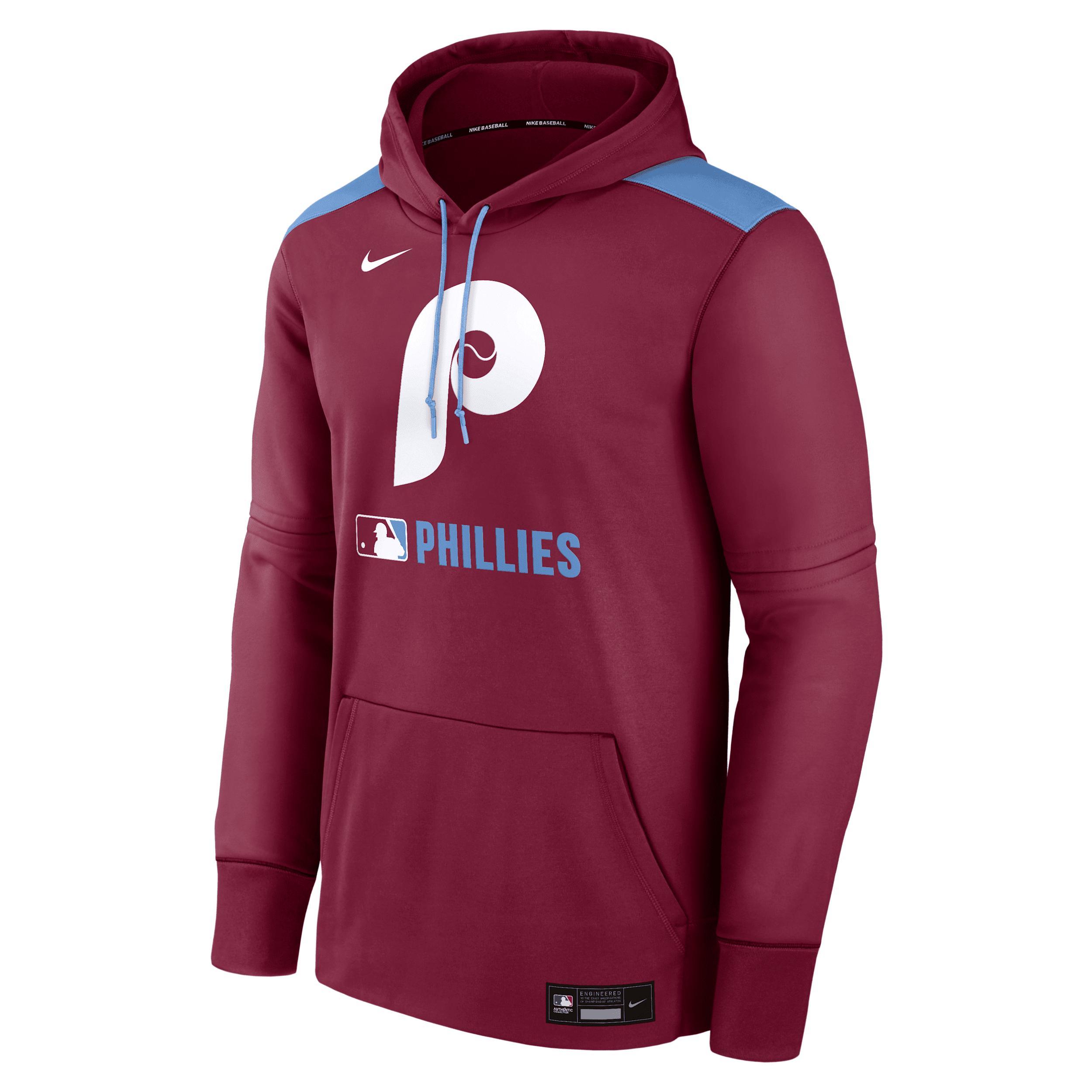 Mens Philadelphia Phillies Authentic Collection Nike Therma MLB Pullover Hoodie | NAC399RIPP-YGE Product Image