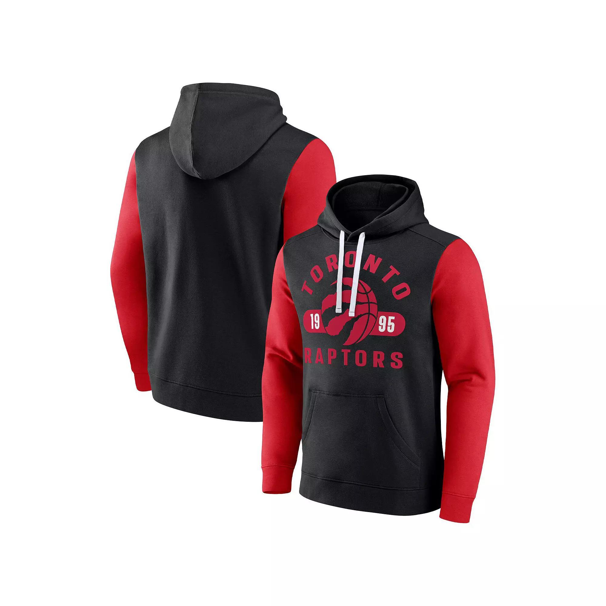 Men's Fanatics Navy/Red New Orleans Pelicans Attack Colorblock Pullover Hoodie, Size: Medium, Blue Product Image