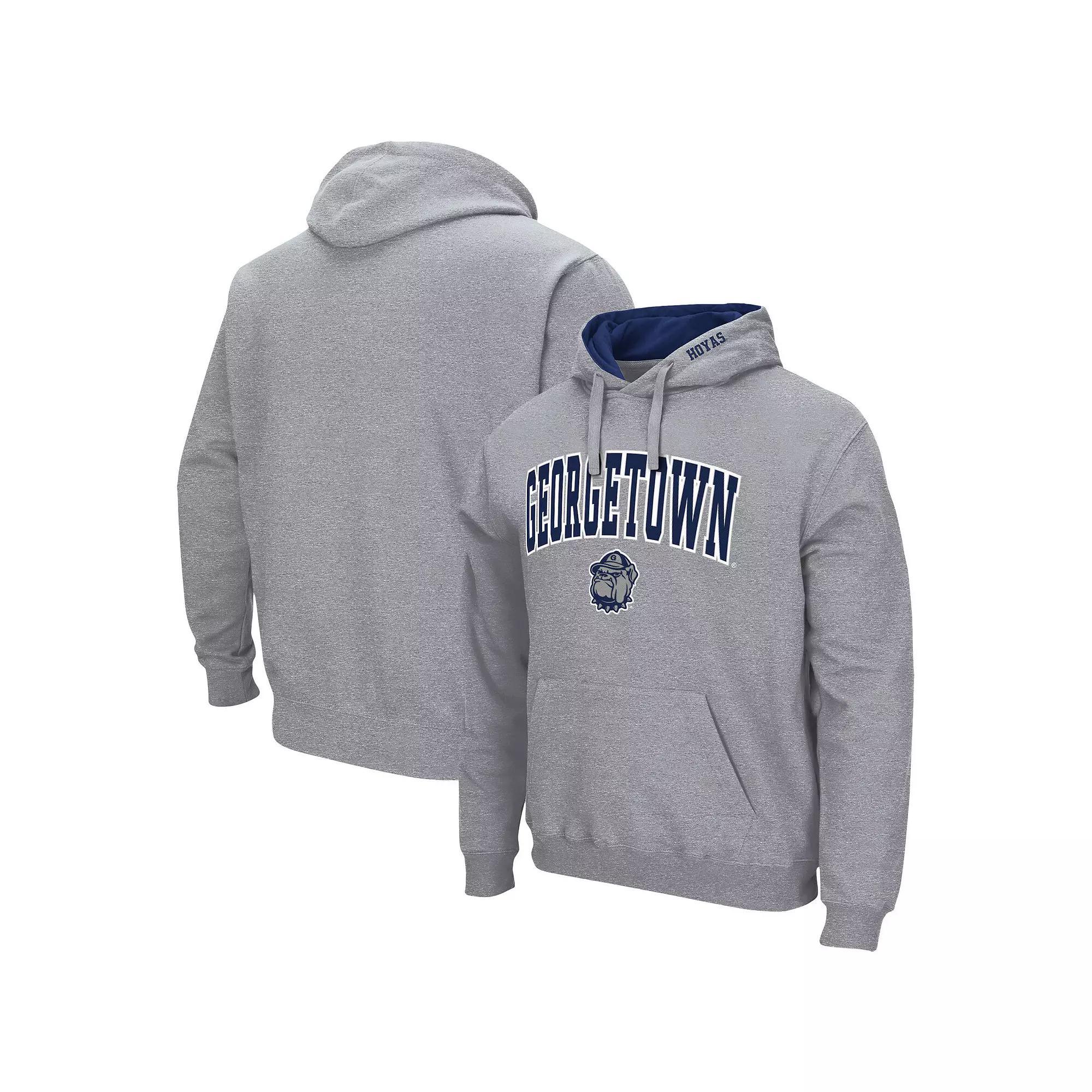 Men's Colosseum Heathered Gray ECU Pirates Arch and Logo Pullover Hoodie, Size: Medium, Ecu Grey Product Image