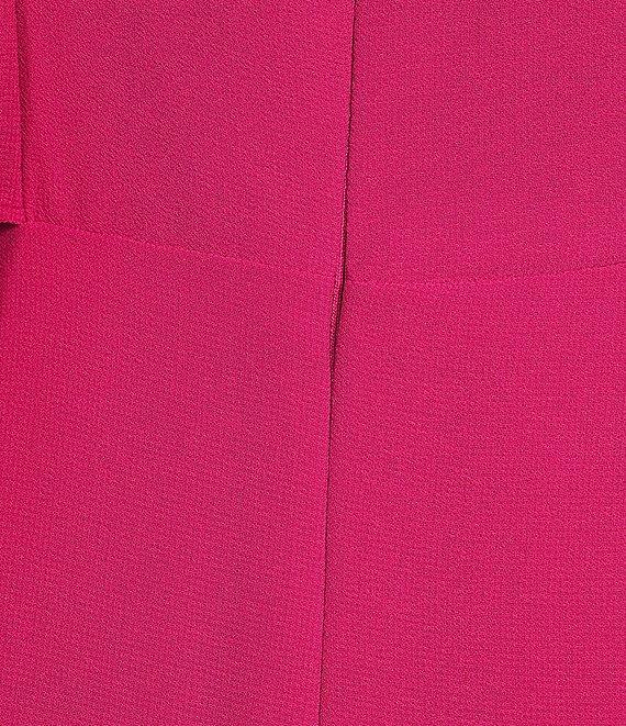 Kensie Chiffon Surplice V-Neck Short Flutter Sleeve Ruffle Overlay Wide Leg Jumpsuit Product Image