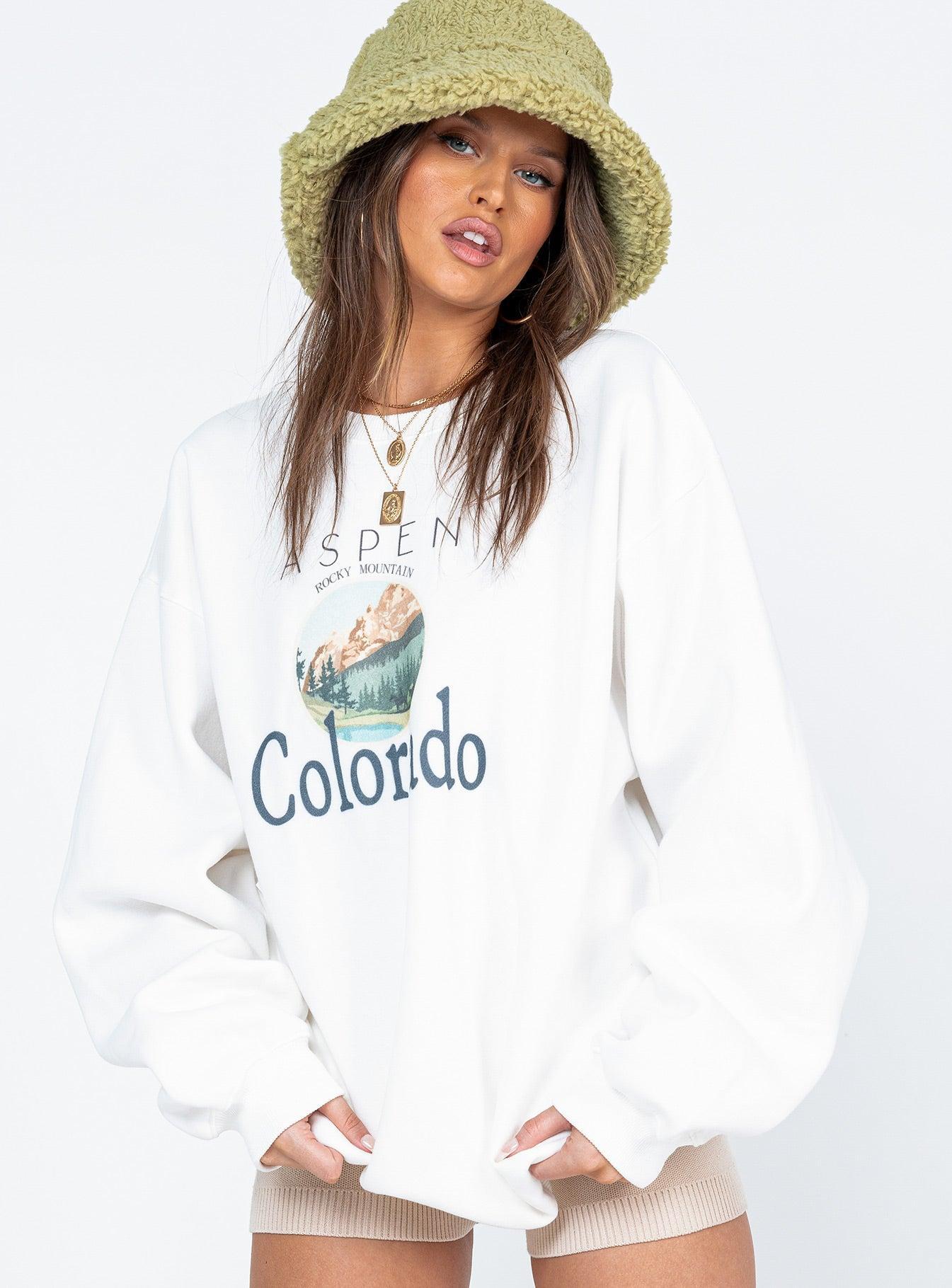 Colorado Oversized Crewneck Sweatshirt White Product Image
