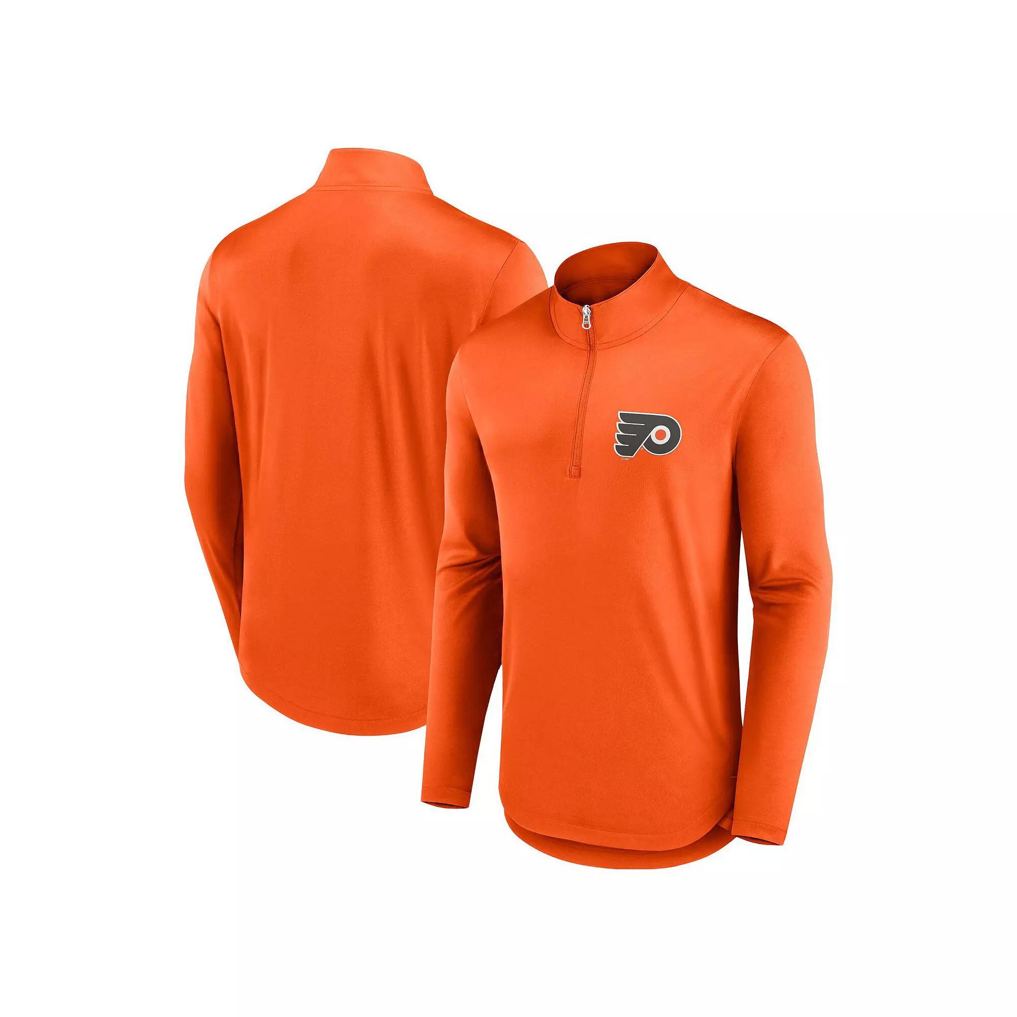 Men's Fanatics Branded Orange Philadelphia Flyers Mock Neck Quarter-Zip Top, Size: Small, Fly Orange Product Image