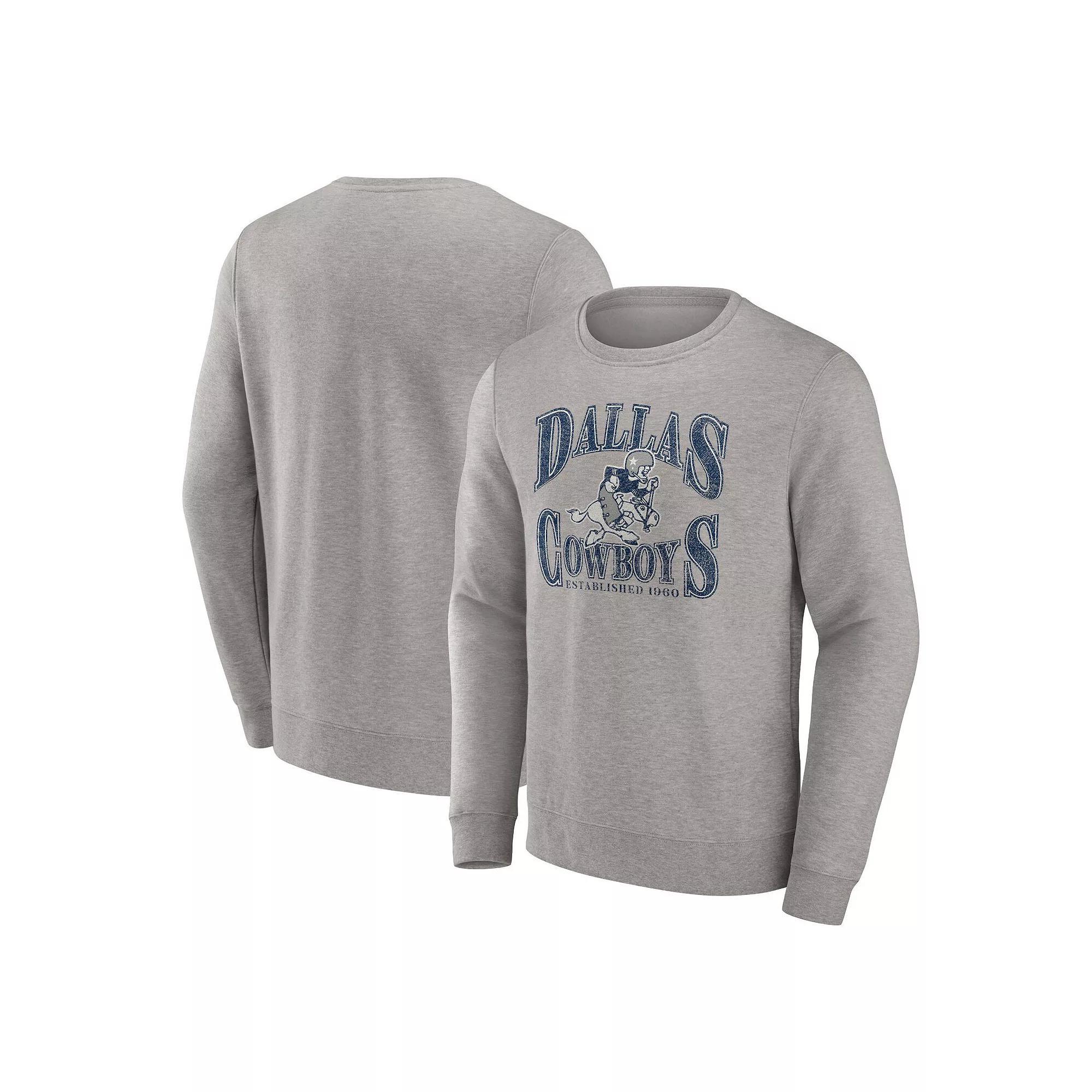 Men's Fanatics Branded Heather Charcoal Dallas Cowboys Playability Pullover Sweatshirt,  Product Image