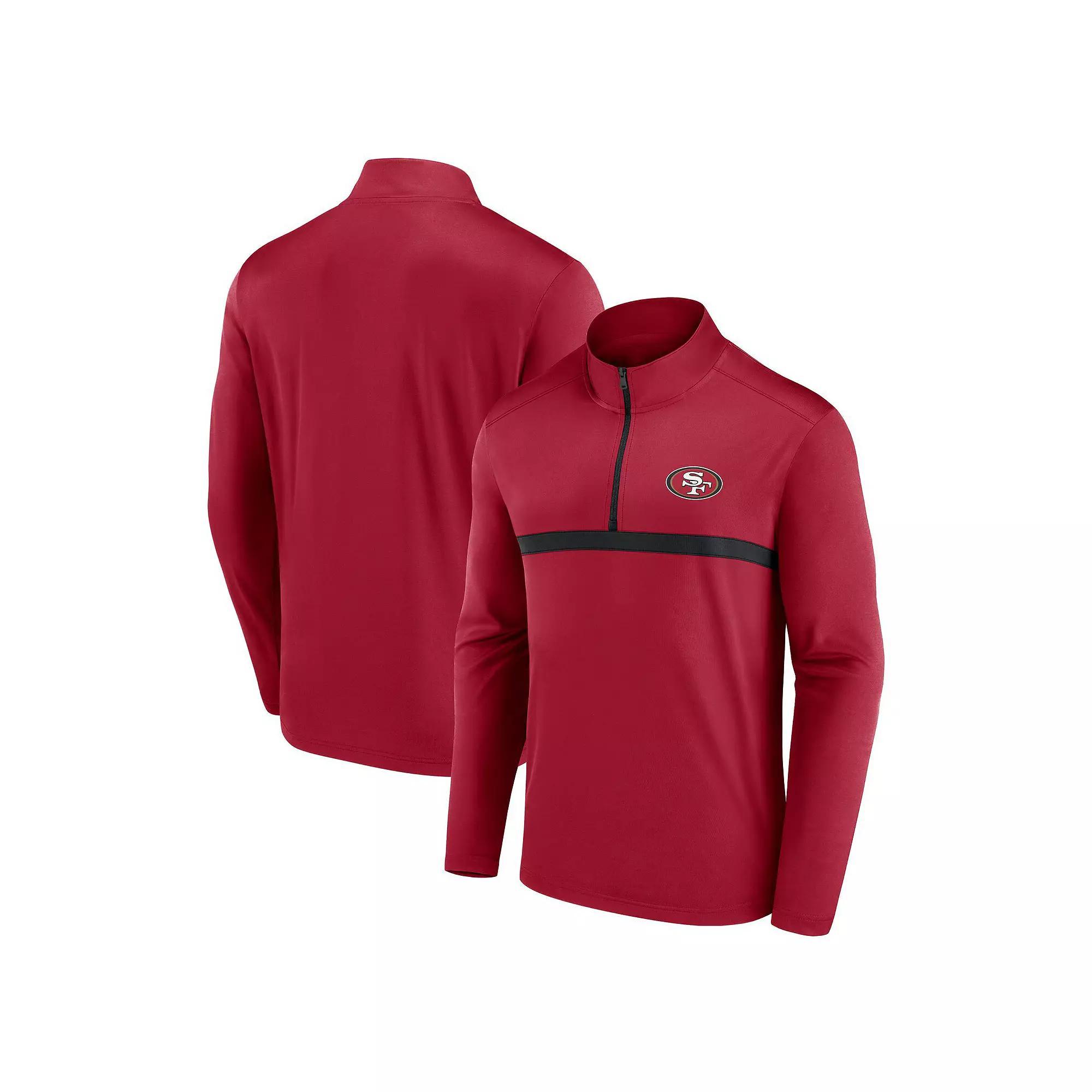 Men's Fanatics  Scarlet San Francisco 49ers Head-to-Head Quarter-Zip Top, Size: XL, Red Product Image
