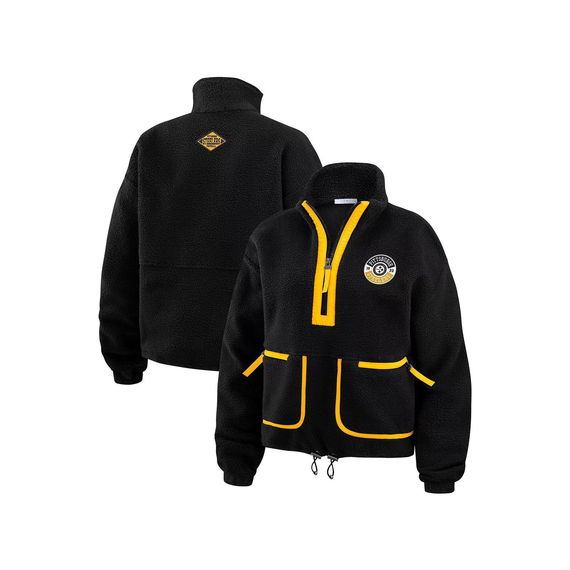 Women's WEAR by Erin Andrews Orange Philadelphia Flyers Polar Fleece Half-Zip Jacket,  Product Image