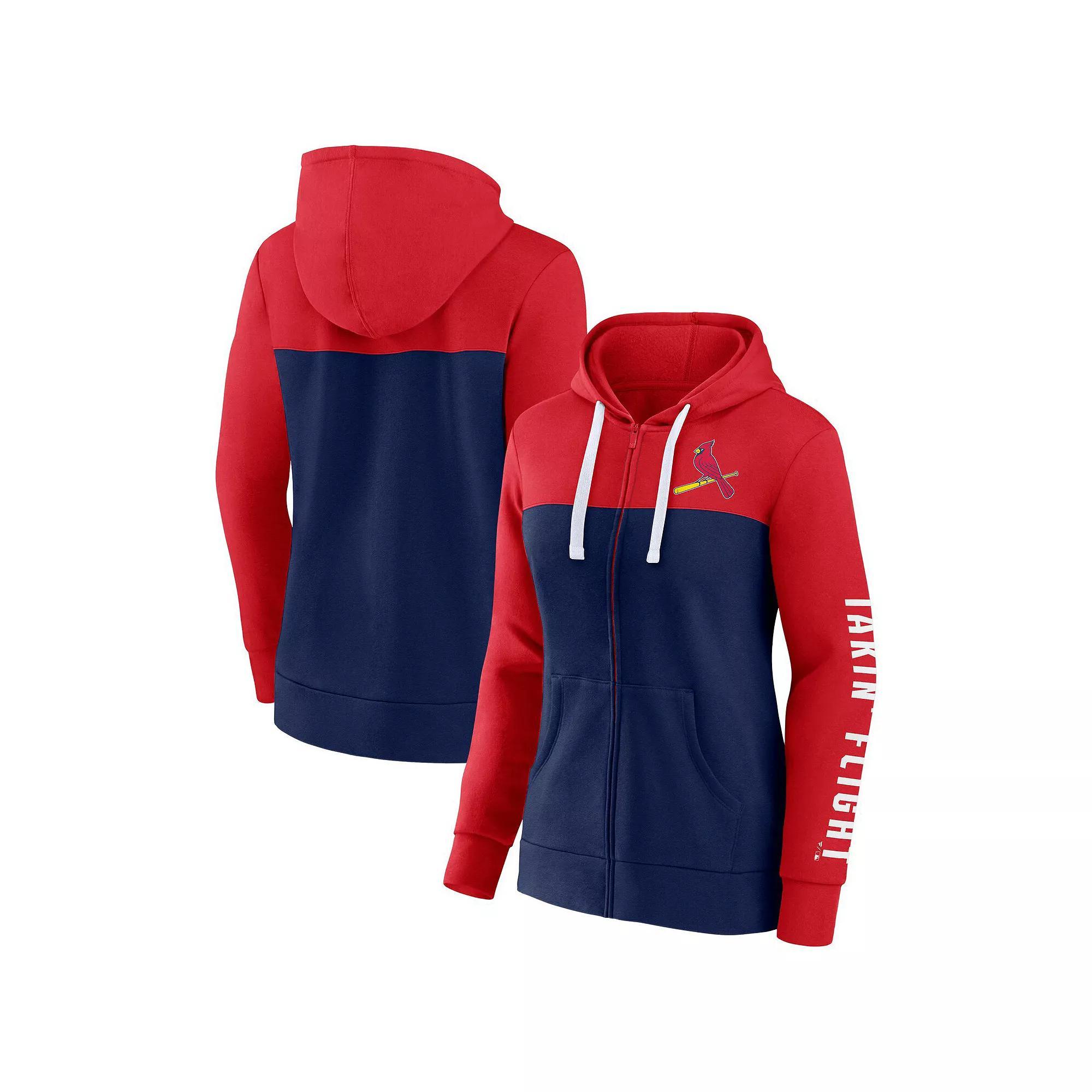 Women's Fanatics Branded Red/Navy St. Louis Cardinals Take The Field Colorblocked Hoodie Full-Zip Jacket, Size: XS Product Image