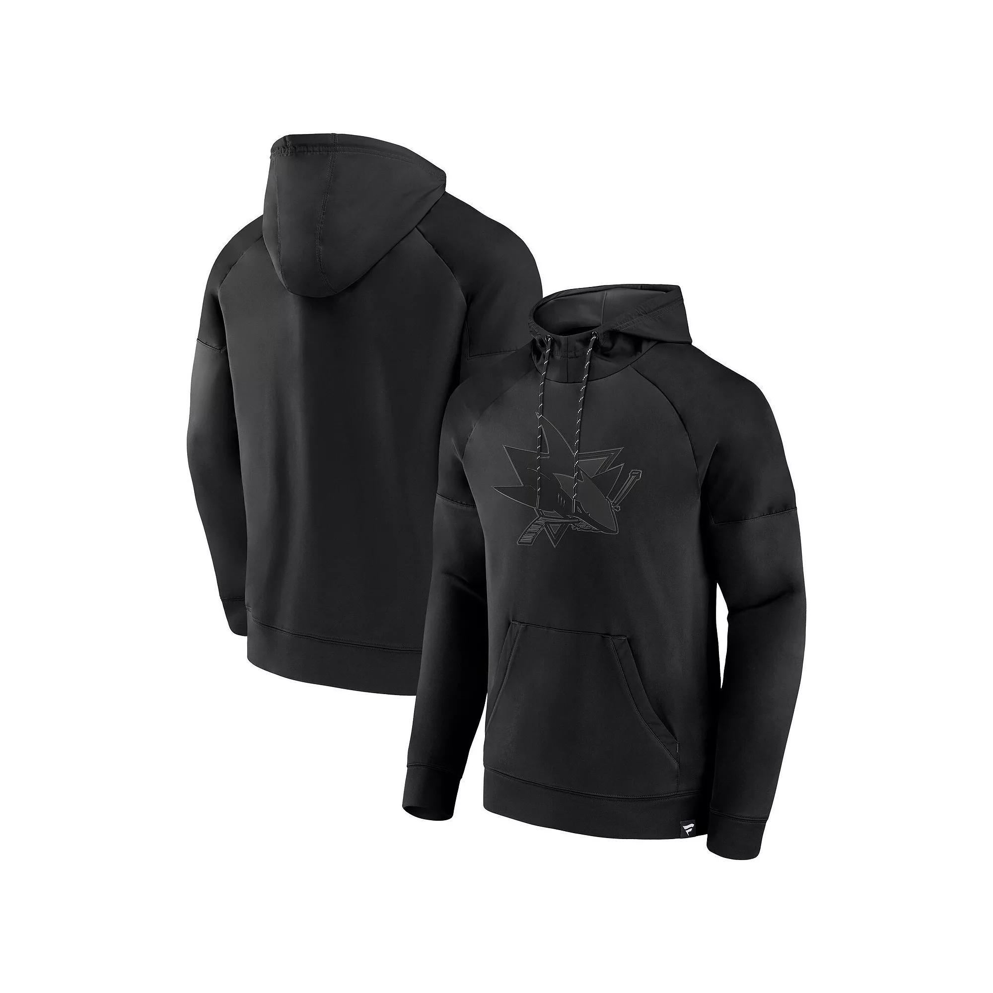 Mens Fanatics San Jose Sharks Black Ice Defender Raglan Pullover Hoodie Product Image