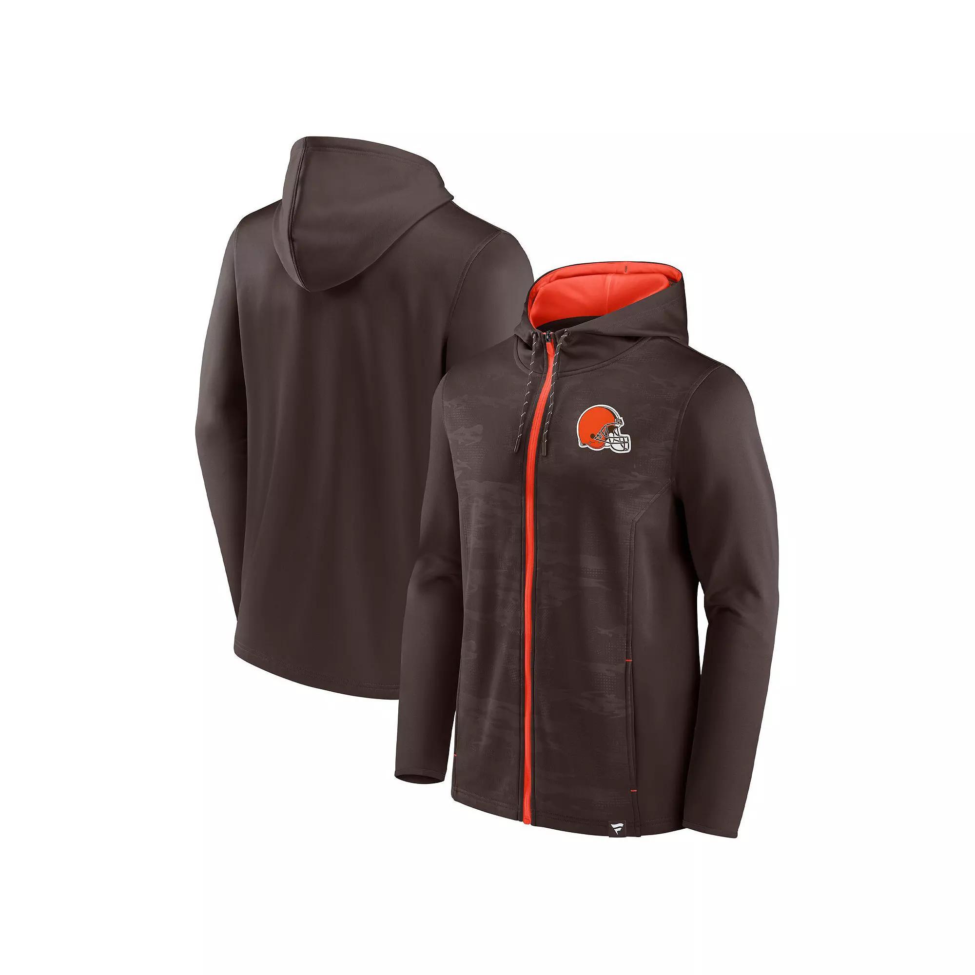 Men's Fanatics Branded Brown/Orange Cleveland Browns Ball Carrier Full-Zip Hoodie,  Product Image