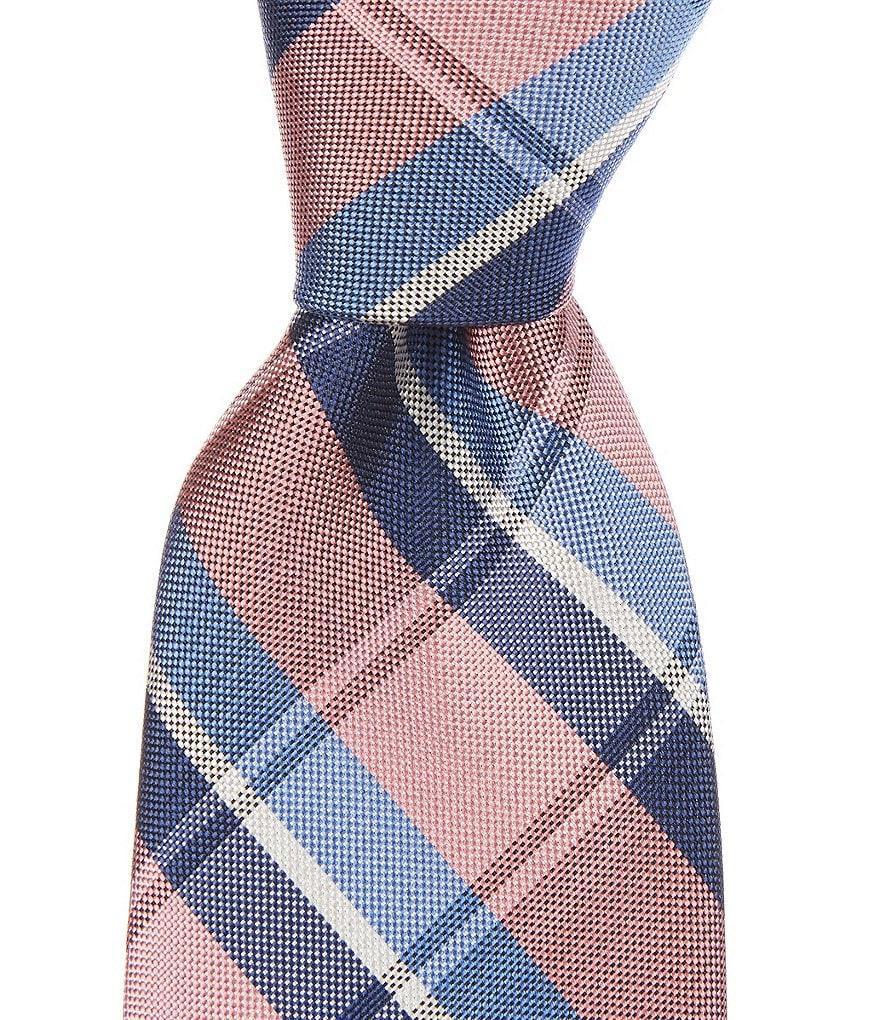 Roundtree & Yorke Plaid 3 1/8#double; Woven Silk Tie Product Image