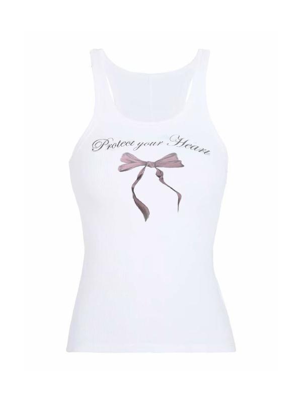 Basic Stretch Knit Bow Tie Cami Top Product Image