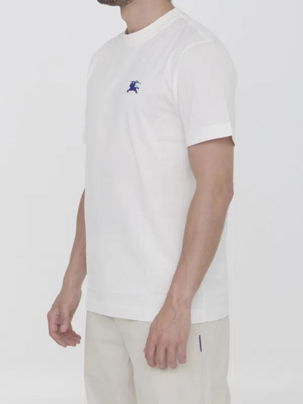White Embroidered T-Shirt Product Image