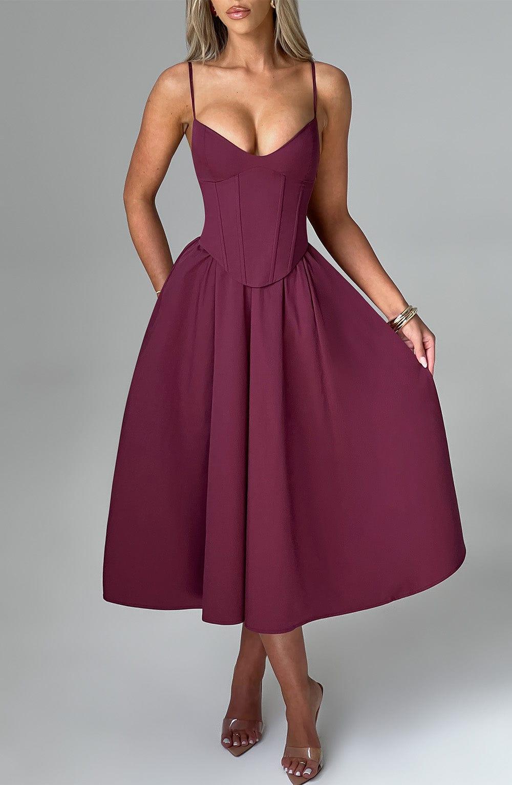 Mariella Midi Dress - Cherry Lacquer Product Image