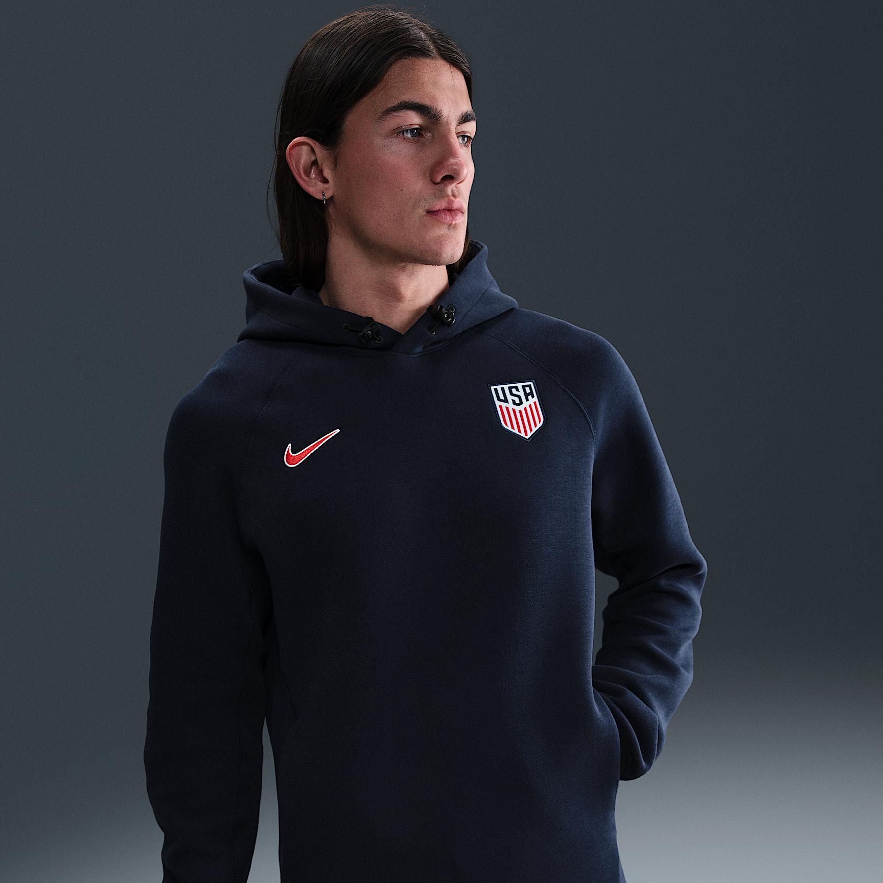 USMNT Tech Nike Mens Soccer Fleece Pullover Hoodie | HF5110-451 Product Image