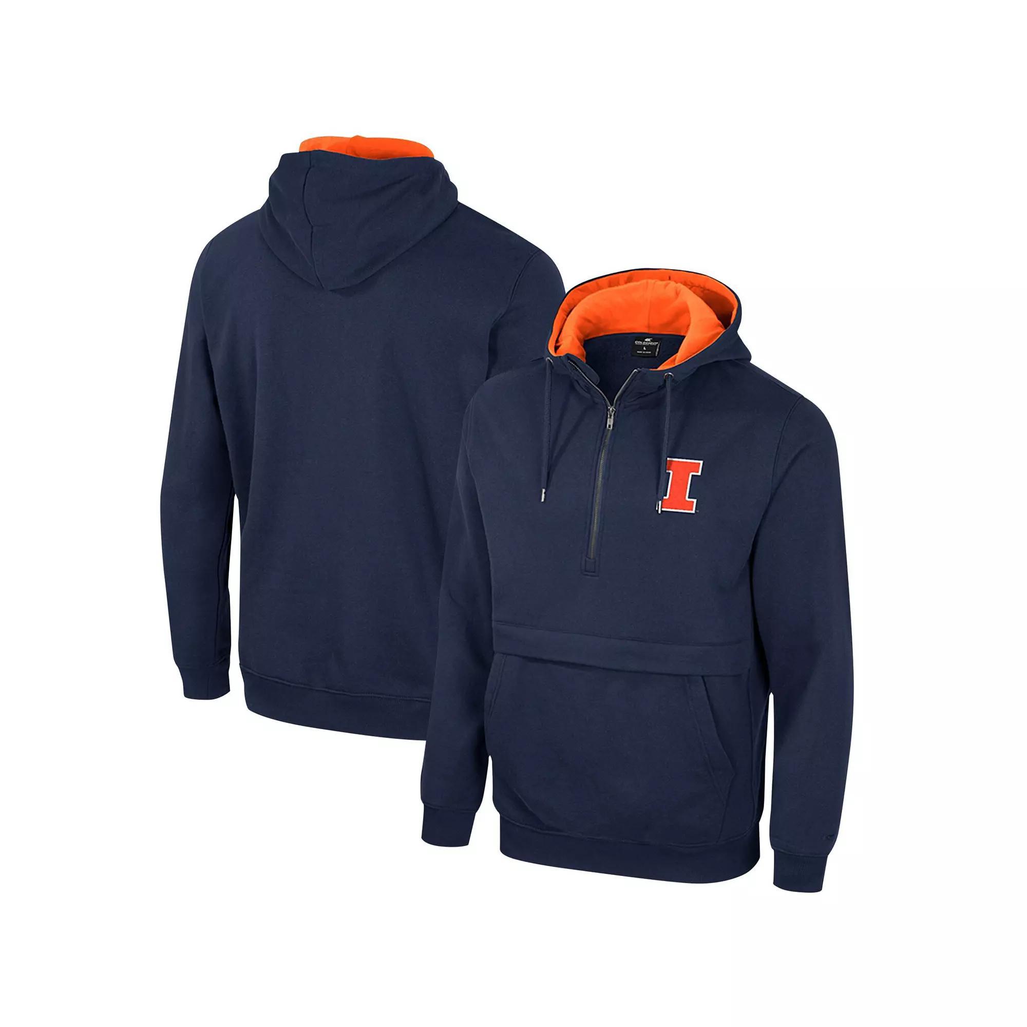 Men's Colosseum Navy Illinois Fighting Illini Half-Zip Hoodie,  Product Image