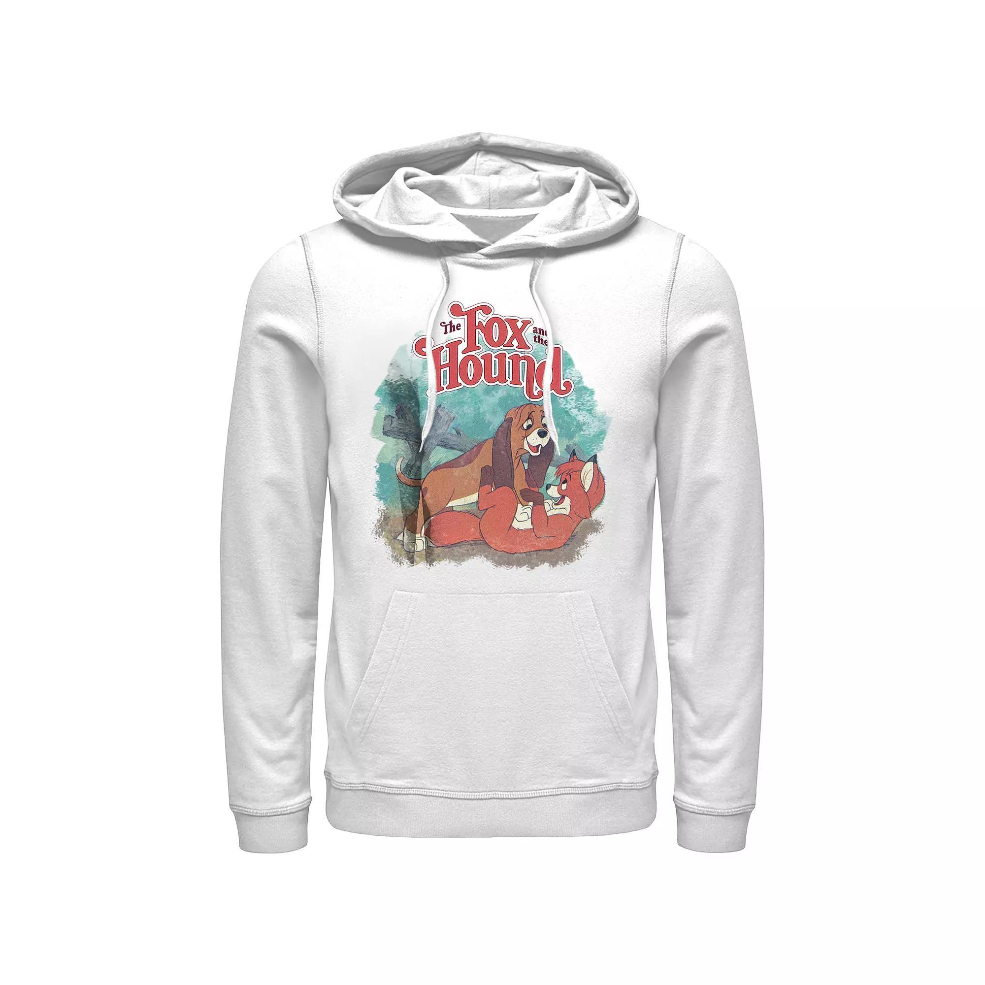 Disney's The Fox And The Hound Men's Graphic Hoodie, Size: XL, White Product Image