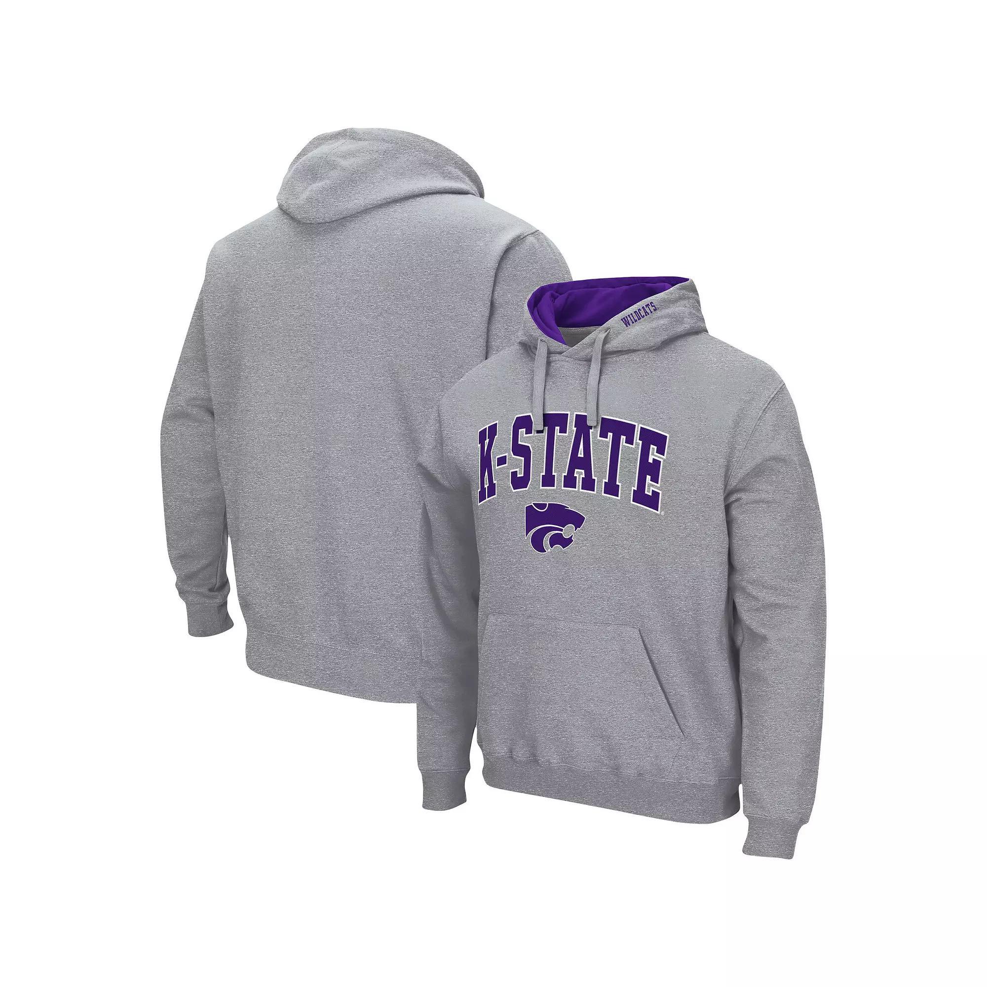 Men's Colosseum Heather Gray Baylor Bears Arch & Logo 3.0 Pullover Hoodie,  Product Image