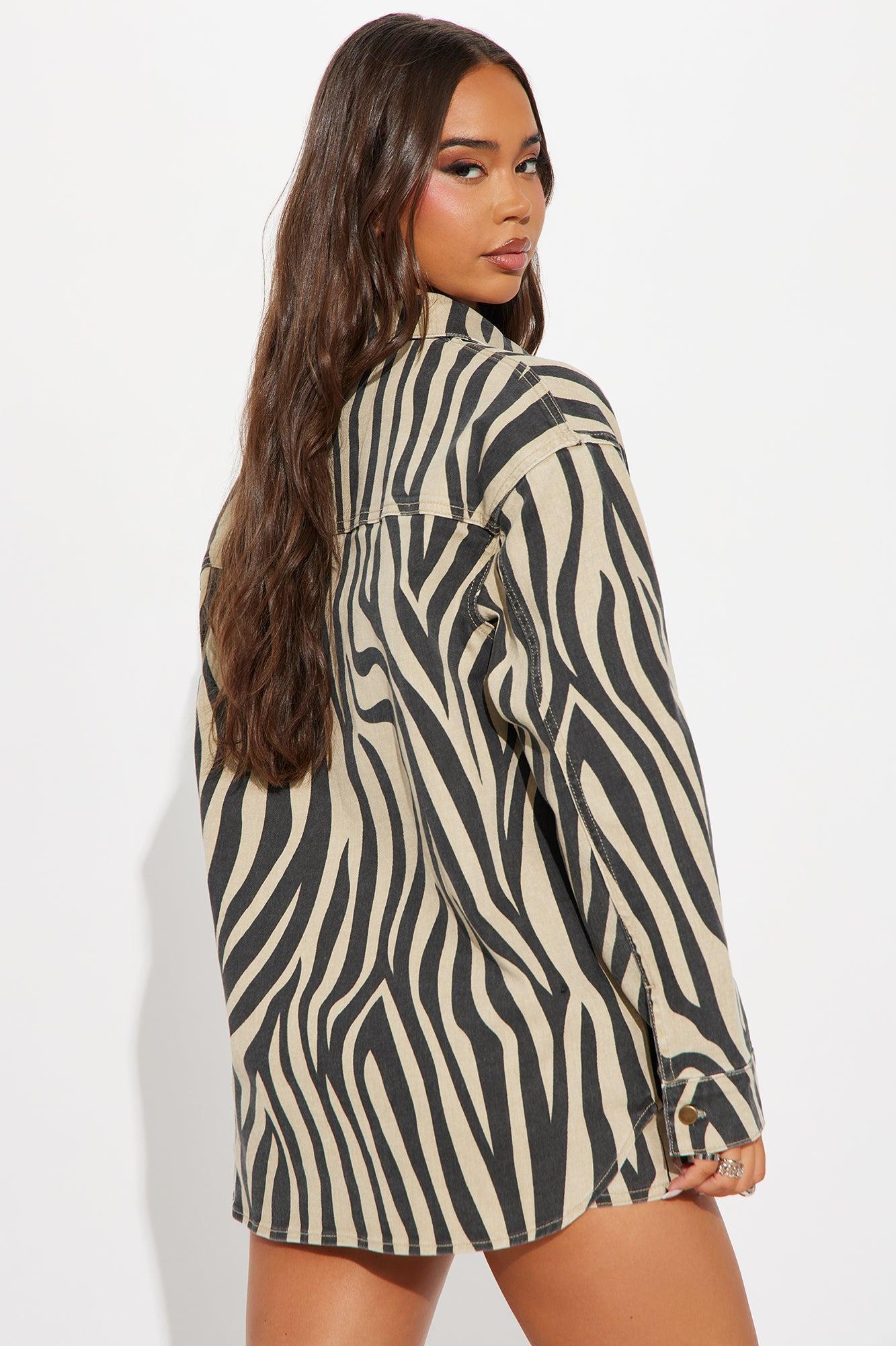 Safari Dreams Zebra Short Set - Brown/combo Product Image