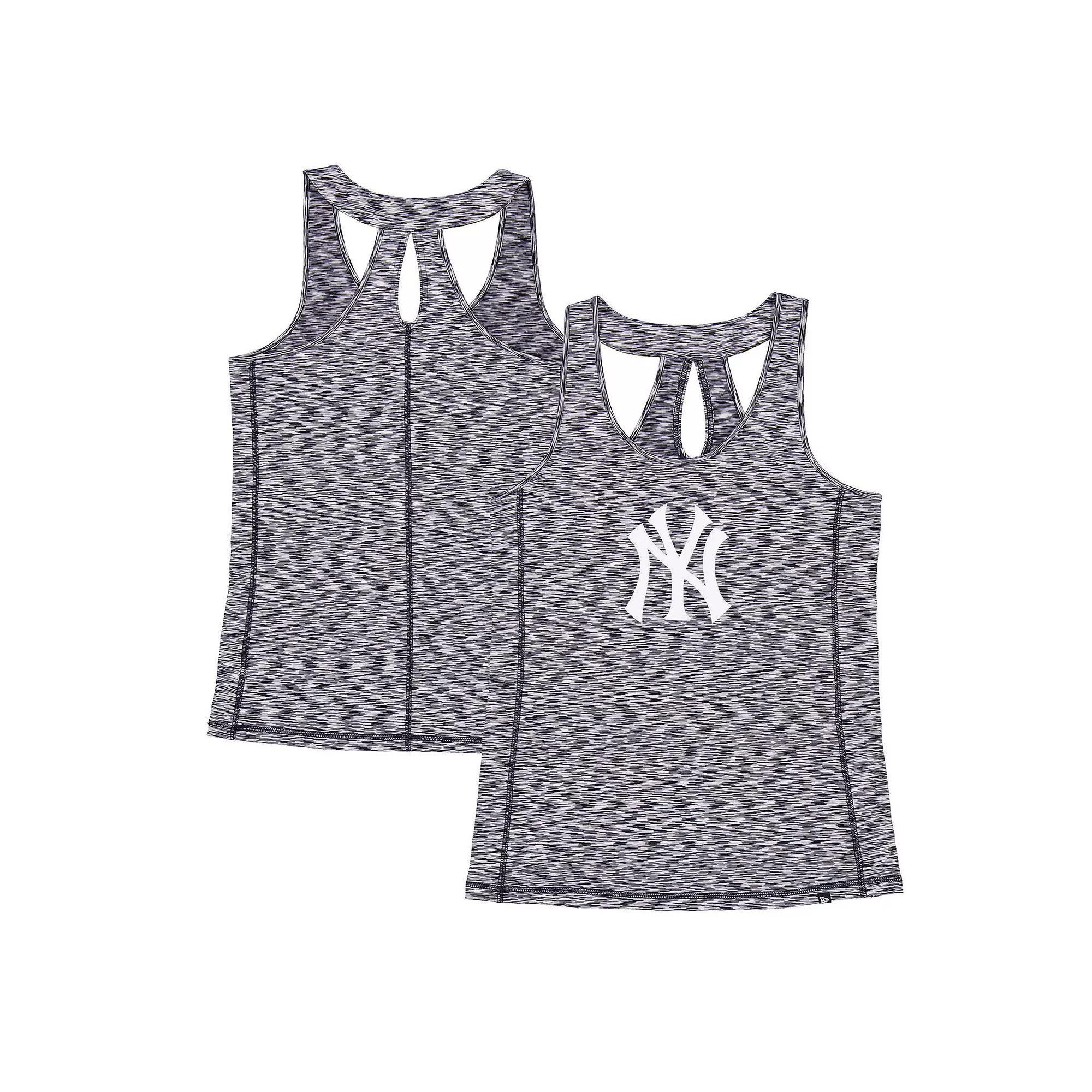 Women's New Era Navy New York Yankees Space Dye Keyhole Back Tank Top, Size: 2XL, Blue Product Image