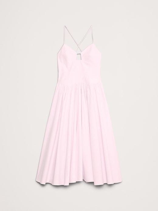 Stretch-Cotton Poplin Long Midi Dress Product Image