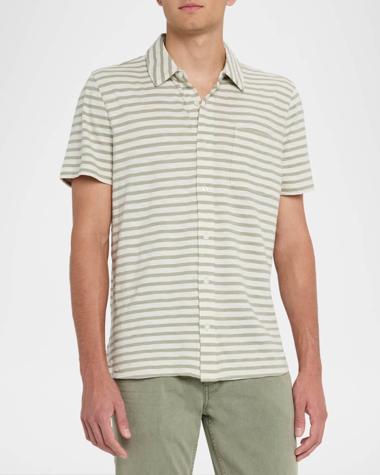 Men's Carillo Cotton Stripe Short-Sleeve Shirt Product Image