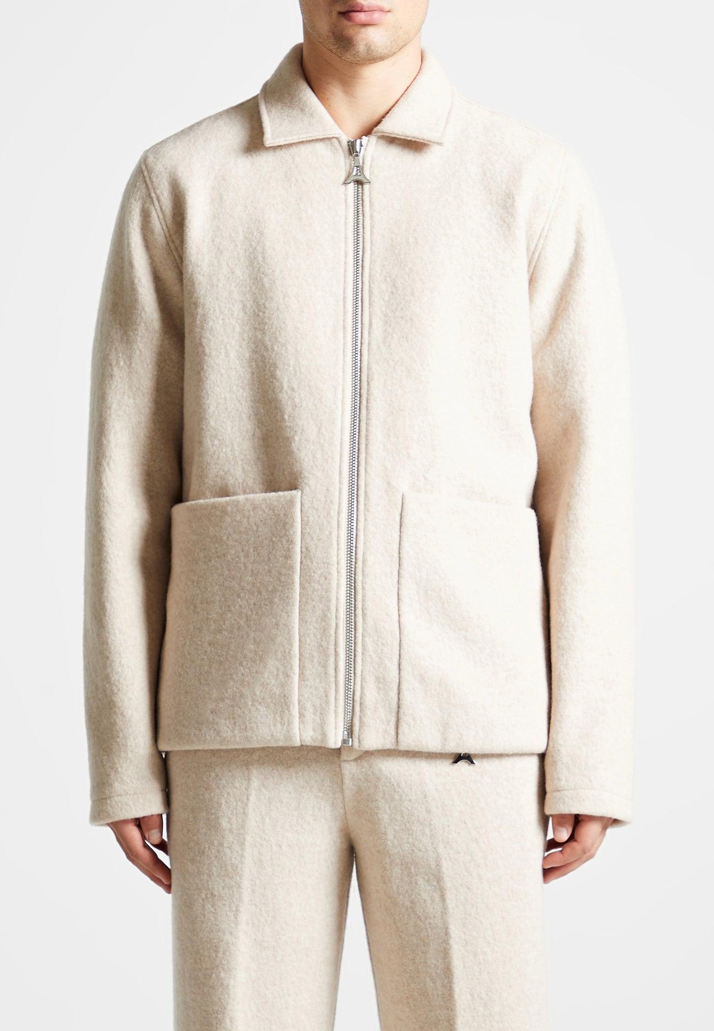 Boiled Wool Jacket - Beige Male Product Image