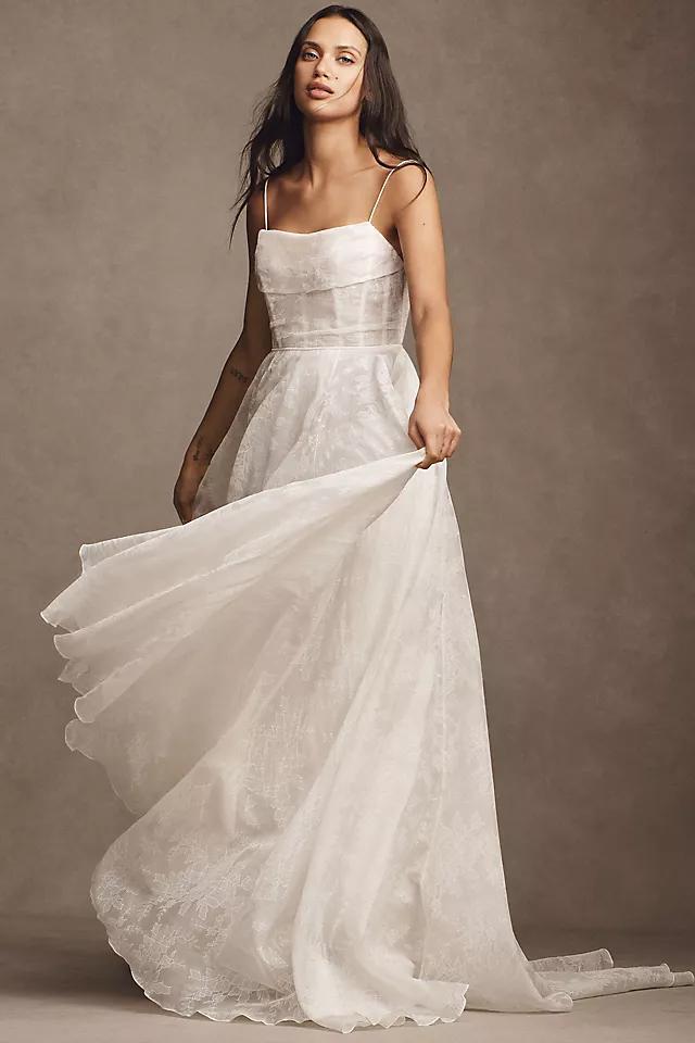 Jenny Yoo Aveline Cowl-Neck Corset Silk Organza Wedding Gown Product Image