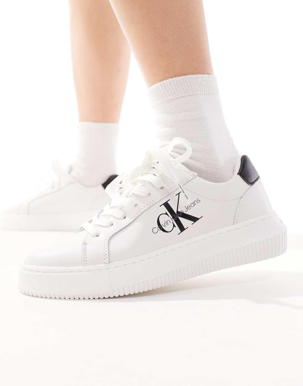 Calvin Klein Jeans monogram chunky cupsole sneakers in multi Product Image