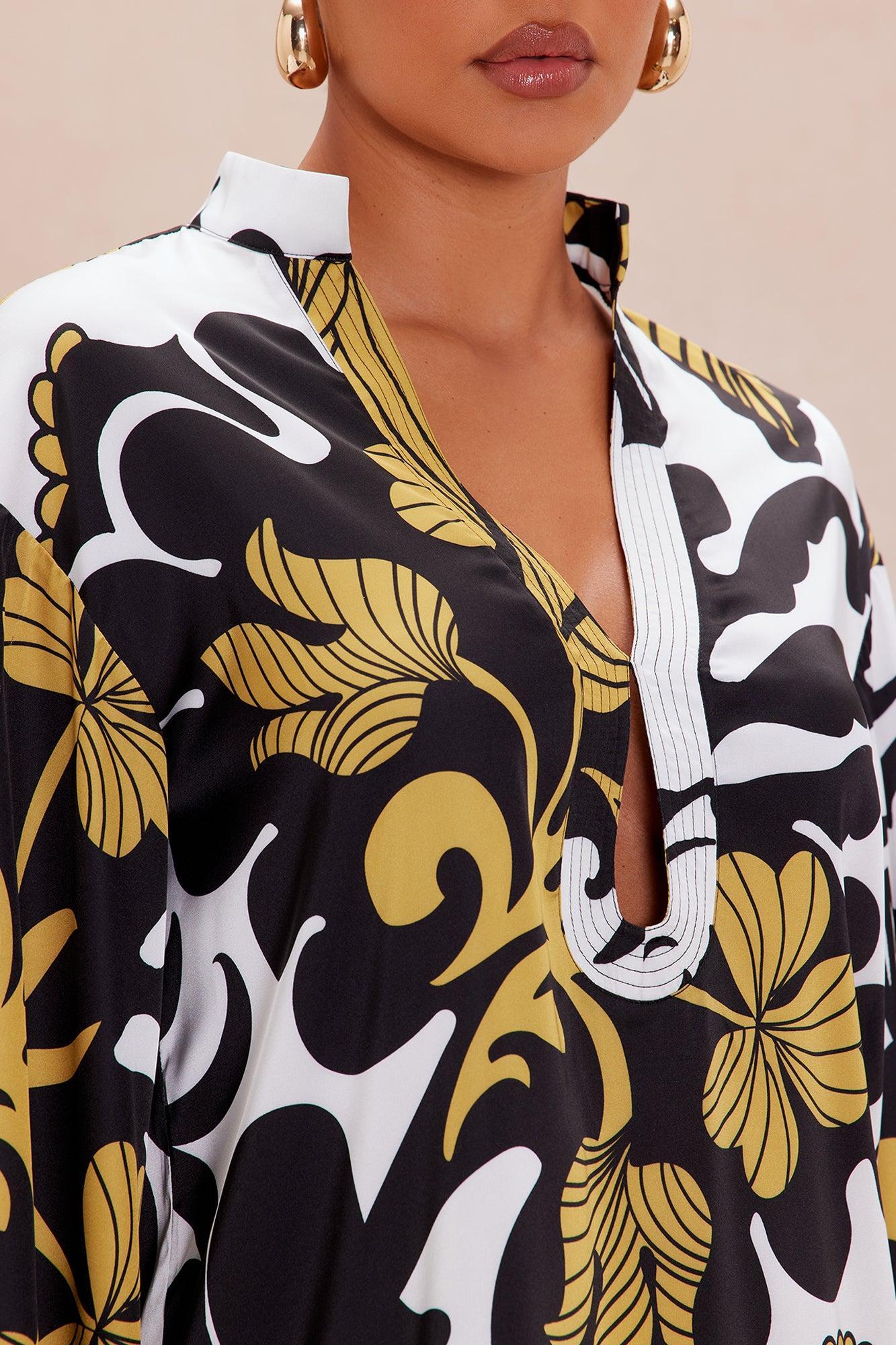 Solana Satin Pant Set - White/combo Product Image