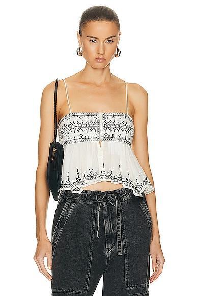 Isabel Marant Etoile Piyae Top in Cream Product Image