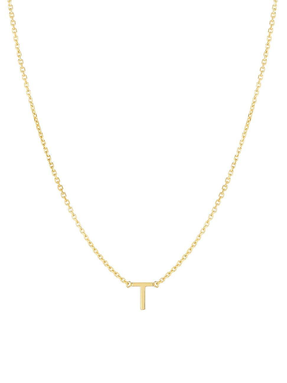 Womens 14K Yellow Gold Initial Pendant Necklace Product Image