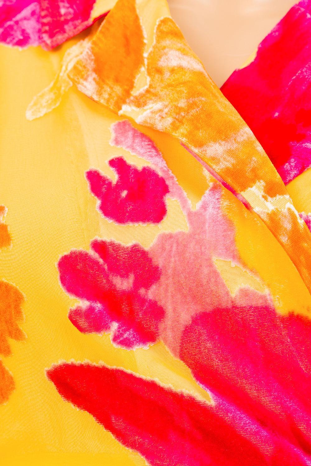 Sorrenta Wrap Top - Floreale Sunny Product Image