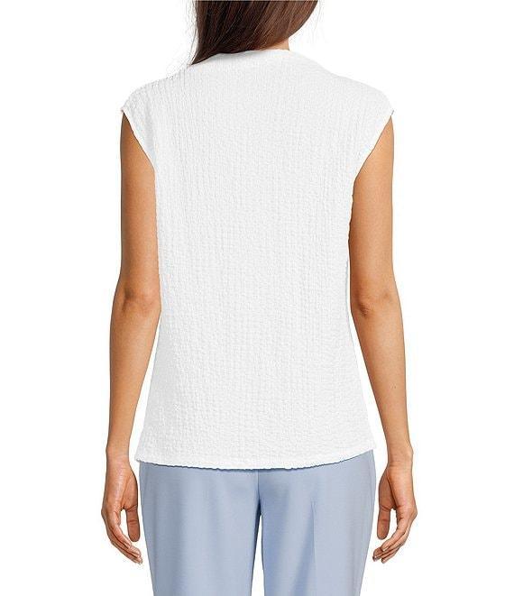 Calvin Klein Textured Mock Neck Sleeveless Top Product Image