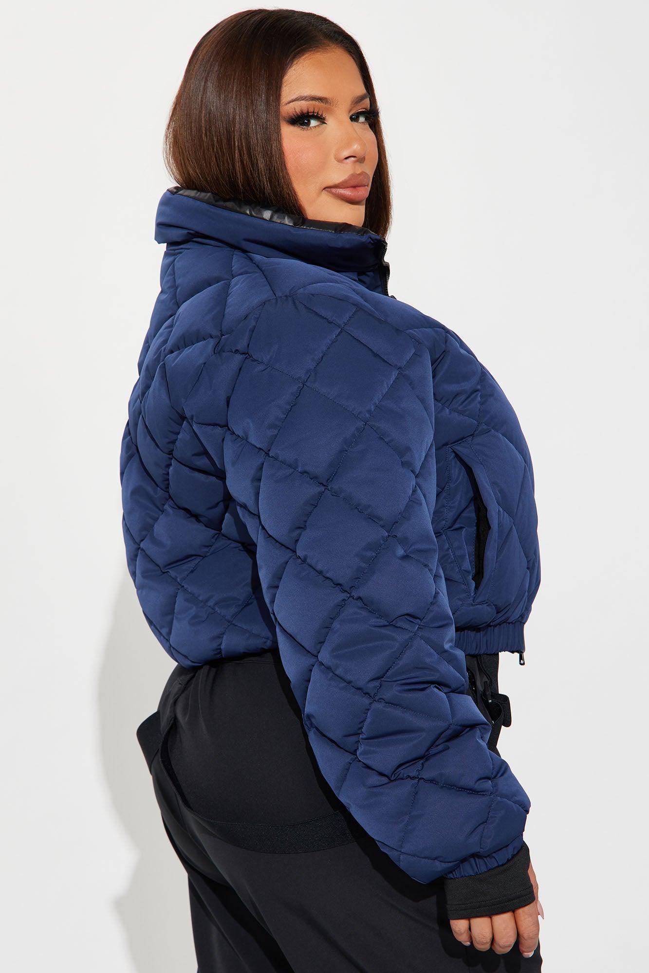 Snow Days Quilted Puffer Jacket - Navy Product Image