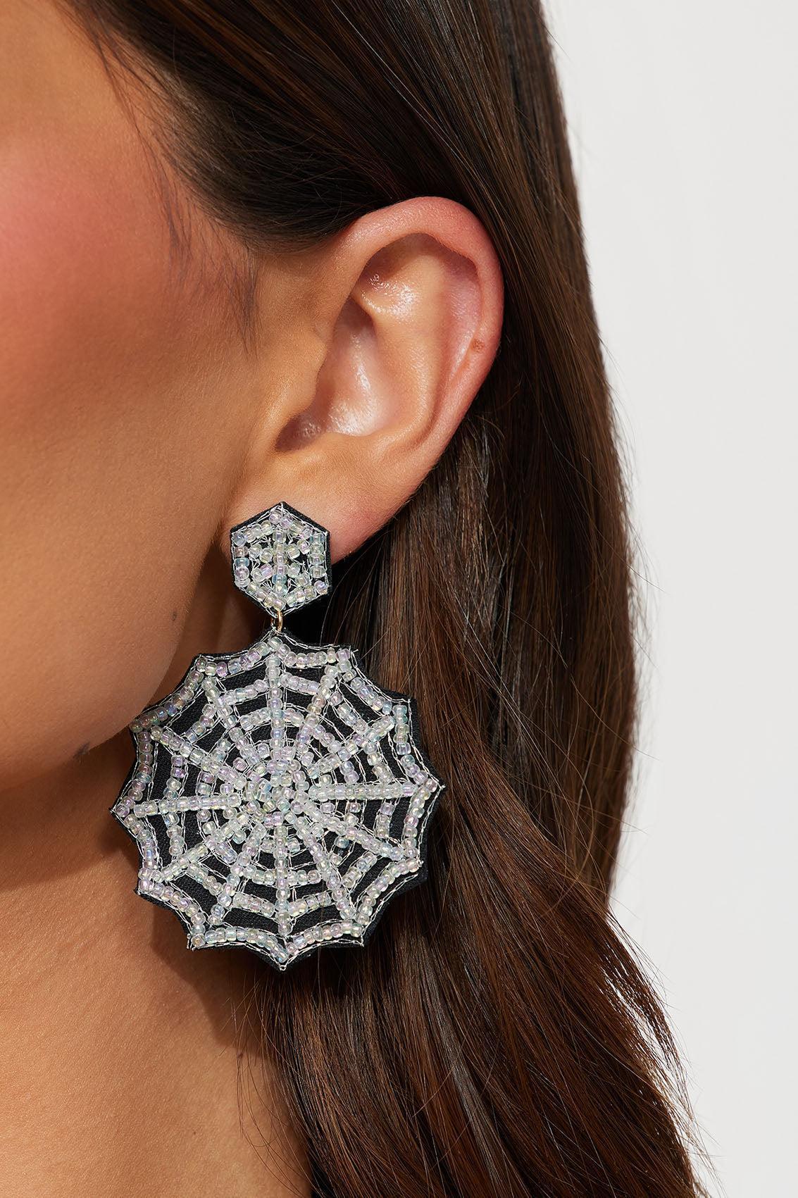 Creepin’ It Real Earrings - Black/White Product Image