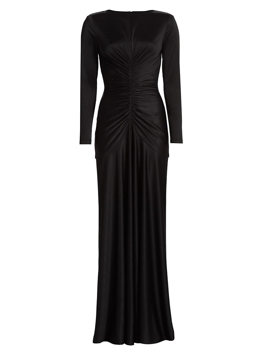 Womens Thea Satin Ruched Gown Product Image