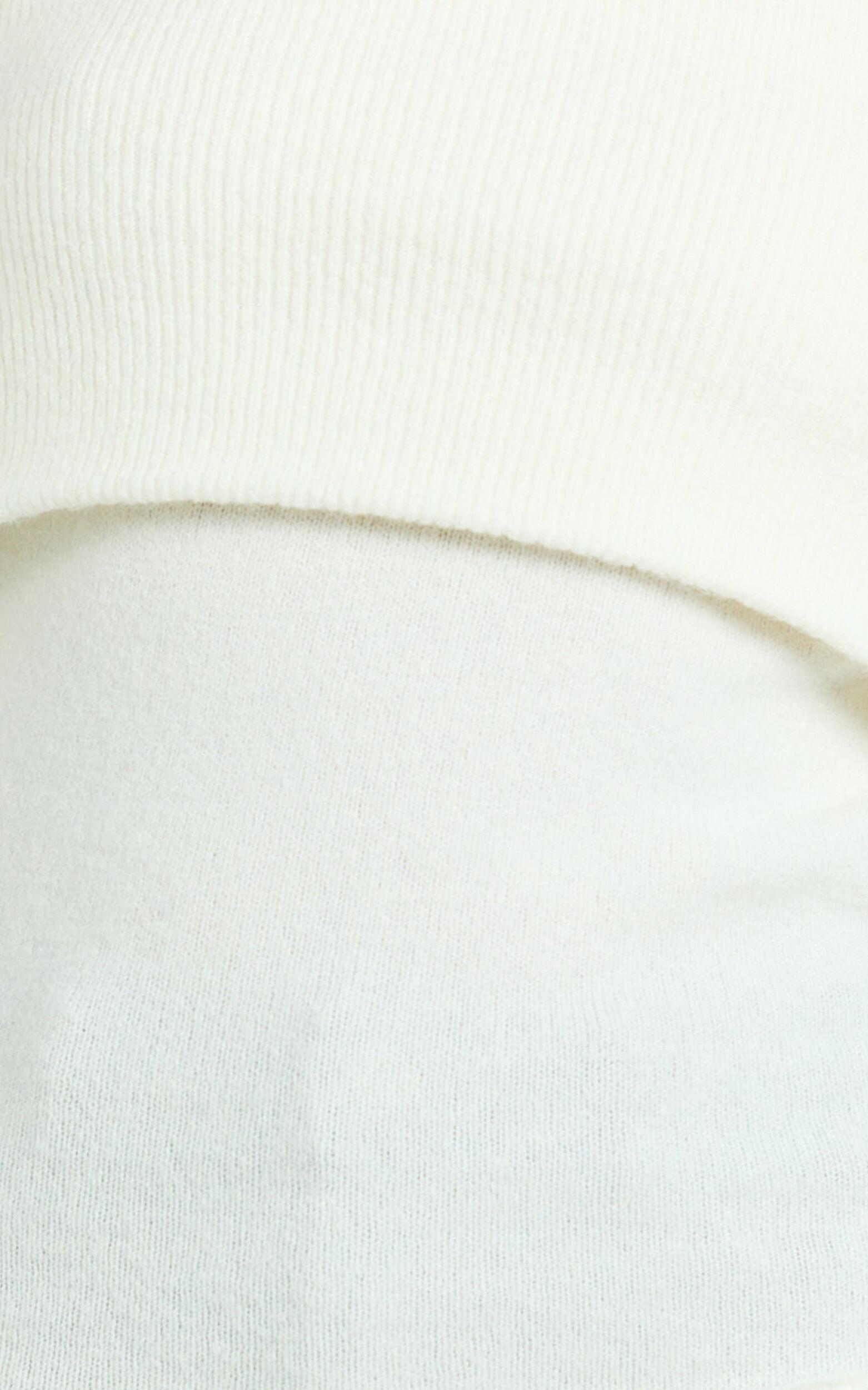 Darcie Top - Off Shoulder Long Sleeve Knitted Top in Cream Product Image