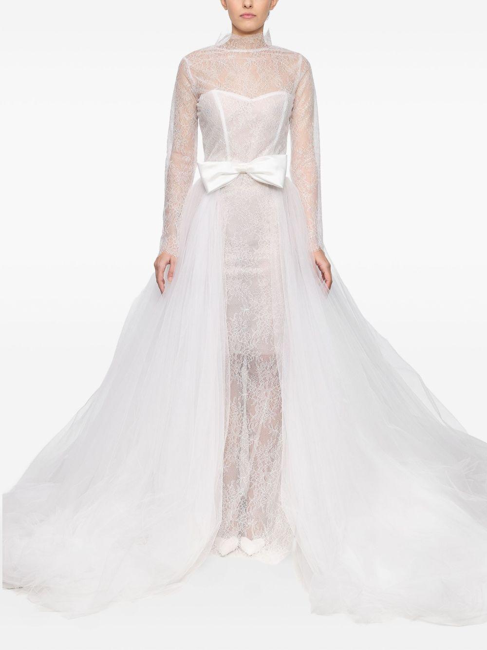 lace long-sleeve gown Product Image