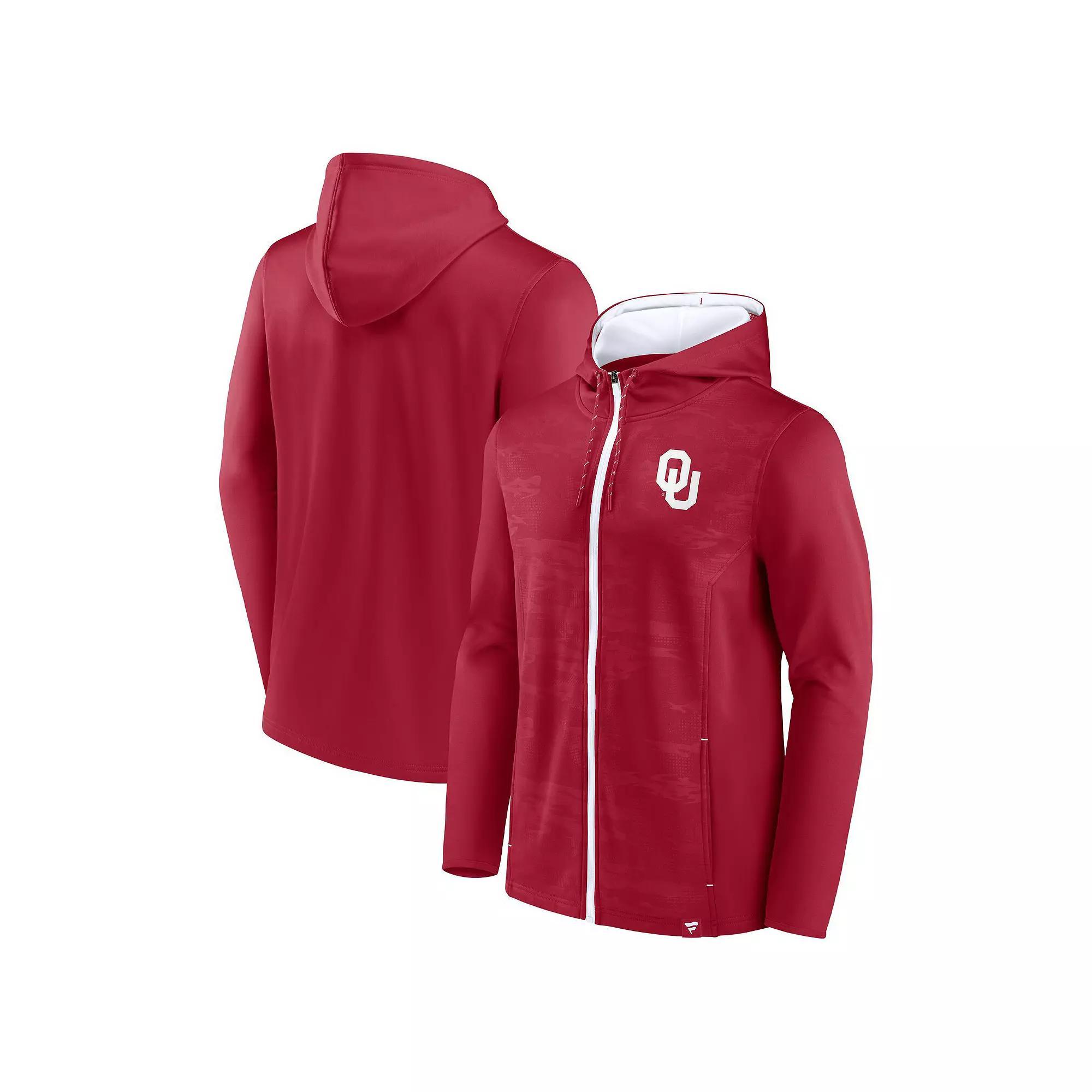 Men's Fanatics Crimson Oklahoma Sooners Ball Carrier Full-Zip Hoodie,  Product Image