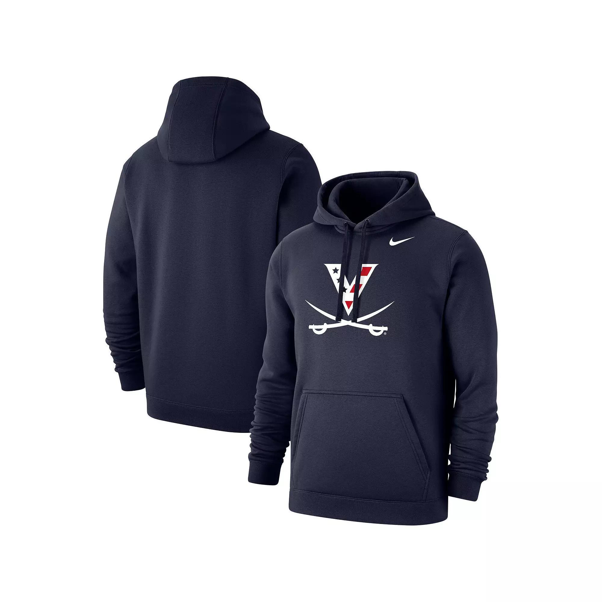 Men's Nike Navy Virginia Cavaliers Red, White & Hoo Club Fleece Pullover Hoodie,  Product Image