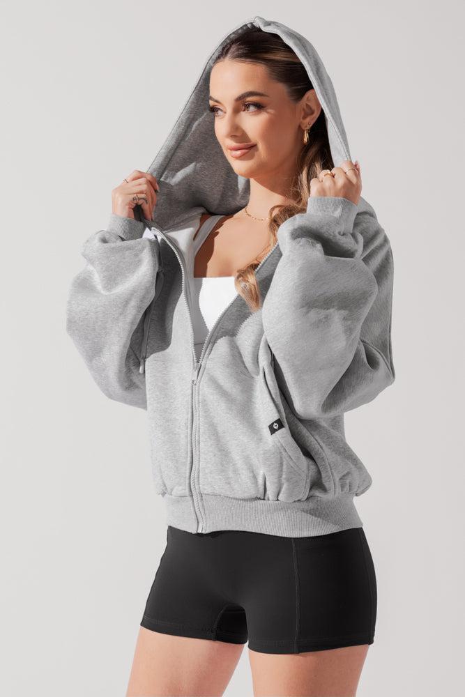 Zip Cloud Hoodie - Heather Grey Product Image