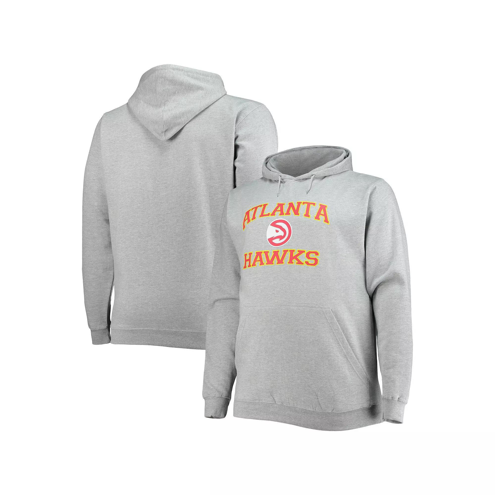 Men's Heathered Gray Atlanta Hawks Big & Tall Heart & Soul Pullover Hoodie,  Product Image