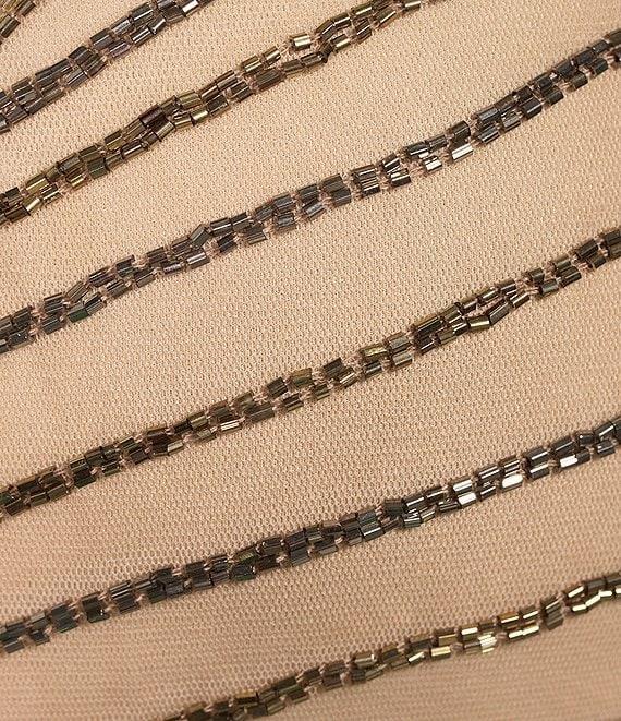 Pisarro Nights Beaded Boat Neck Short Sleeve V Back A-Line Dress Product Image