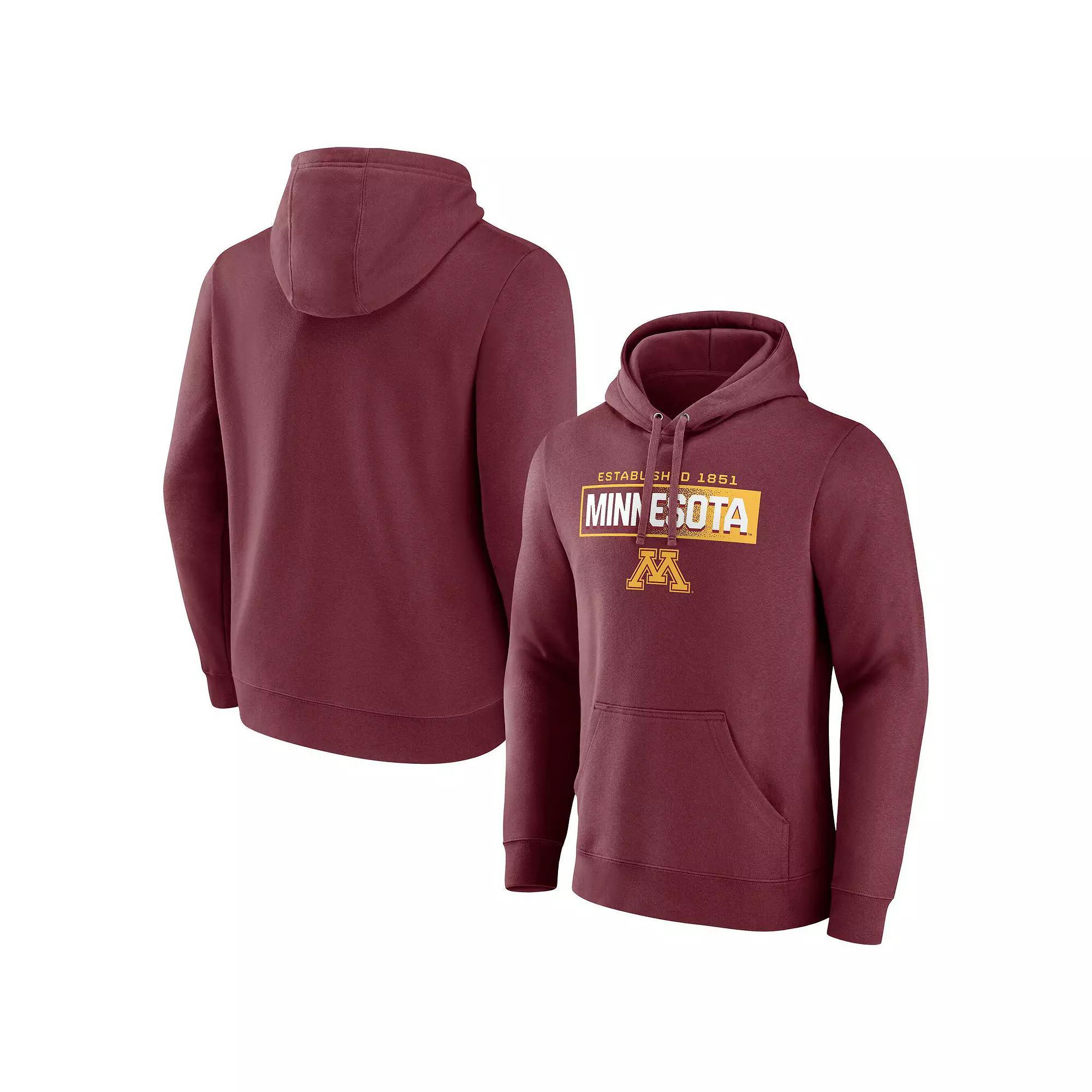 Men's Fanatics  Maroon Minnesota Golden Gophers Iconic Fleece Down The Field Pullover Hoodie, Size: Medium, Red Product Image