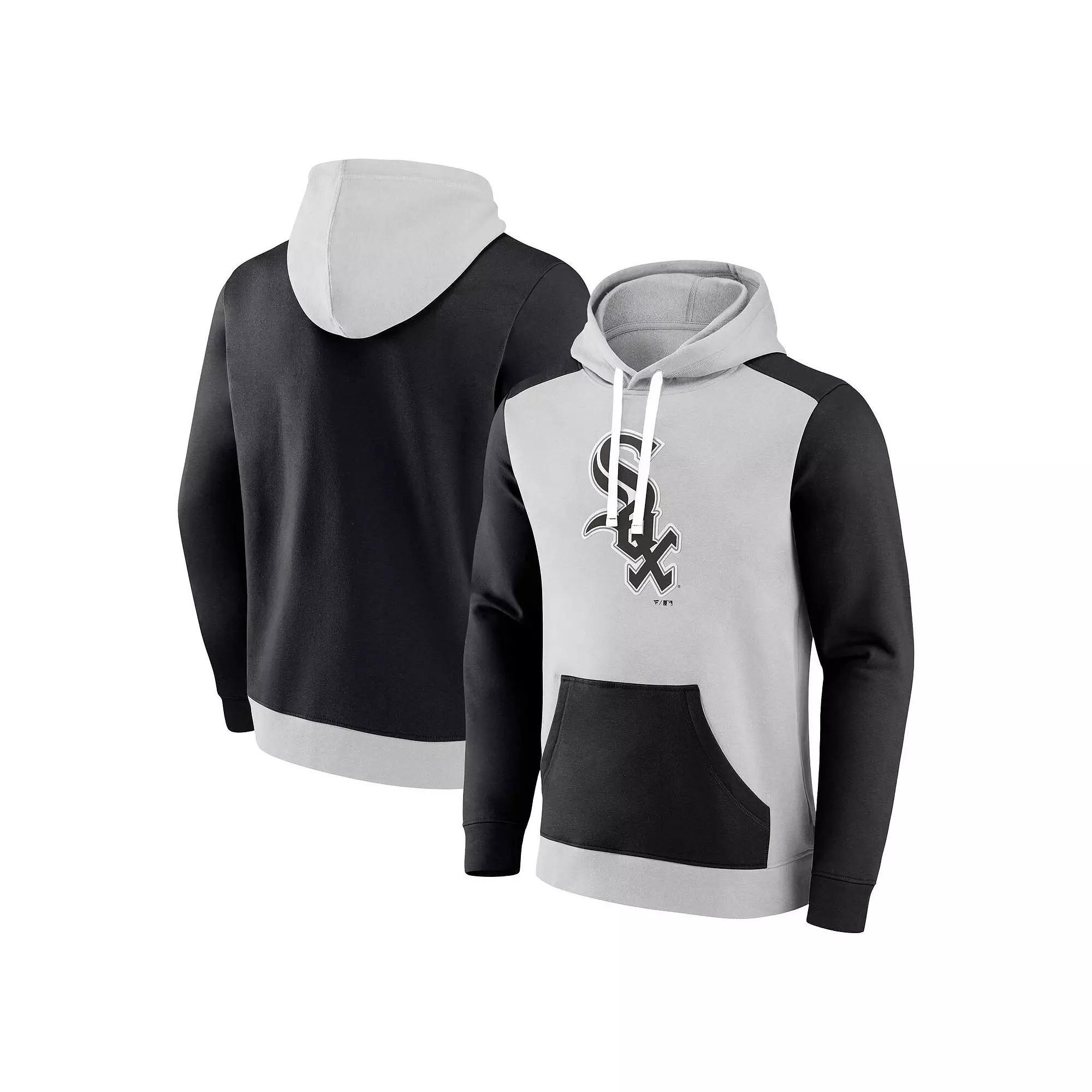 Men's Fanatics Branded Silver/Navy New England Patriots Big & Tall Team Fleece Pullover Hoodie,  Product Image