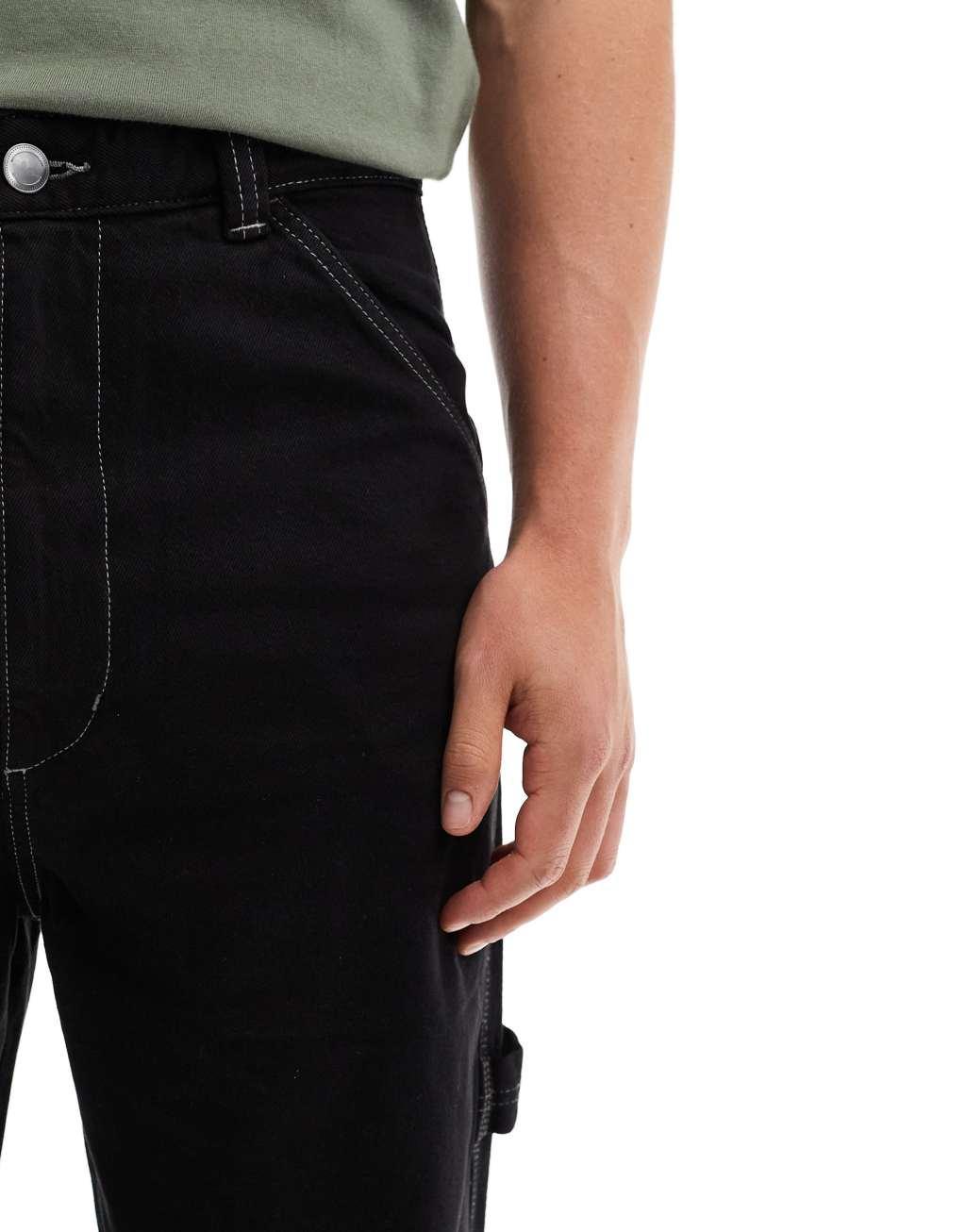 Bershka carpenter pants in black Product Image