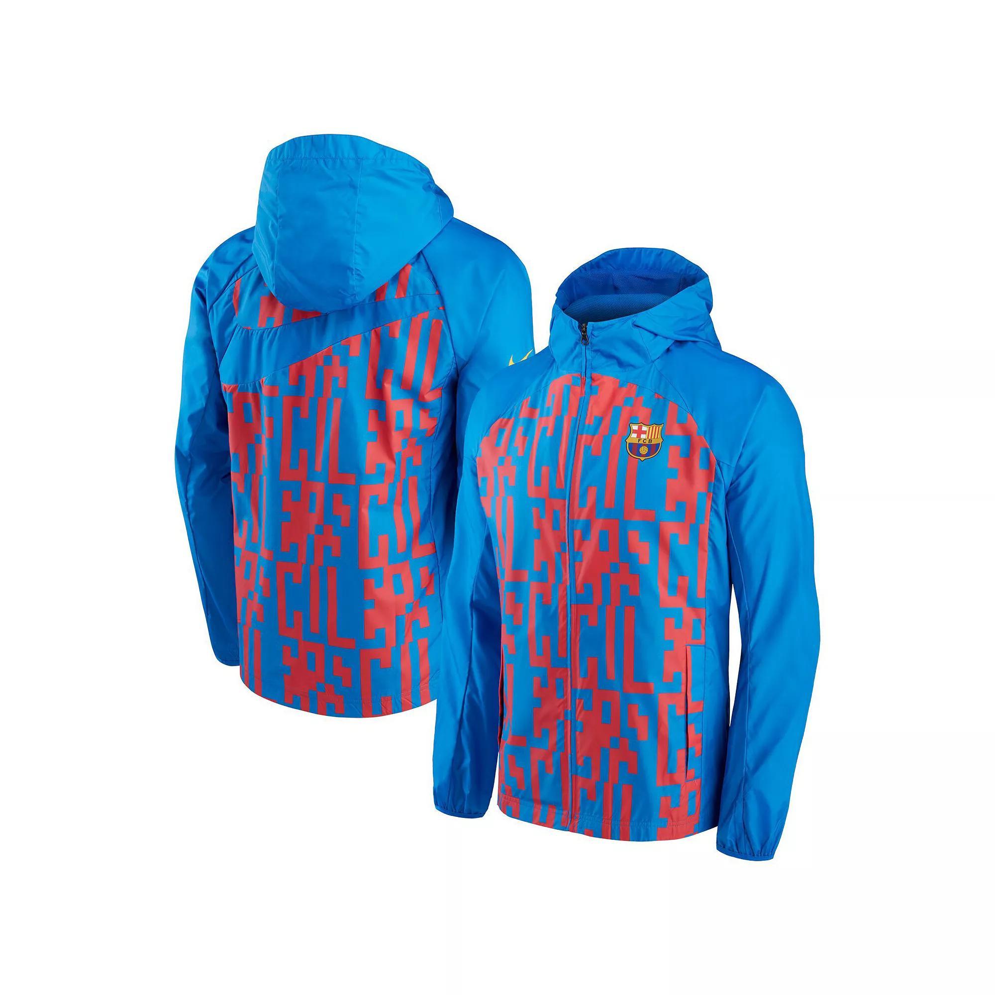 Men's Nike Blue Barcelona AWF Raglan Full-Zip Jacket, Size: Medium, Bar Blue Product Image