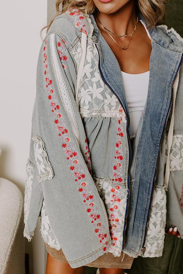 Wildflower Fields Denim Jacket in Light Wash Product Image